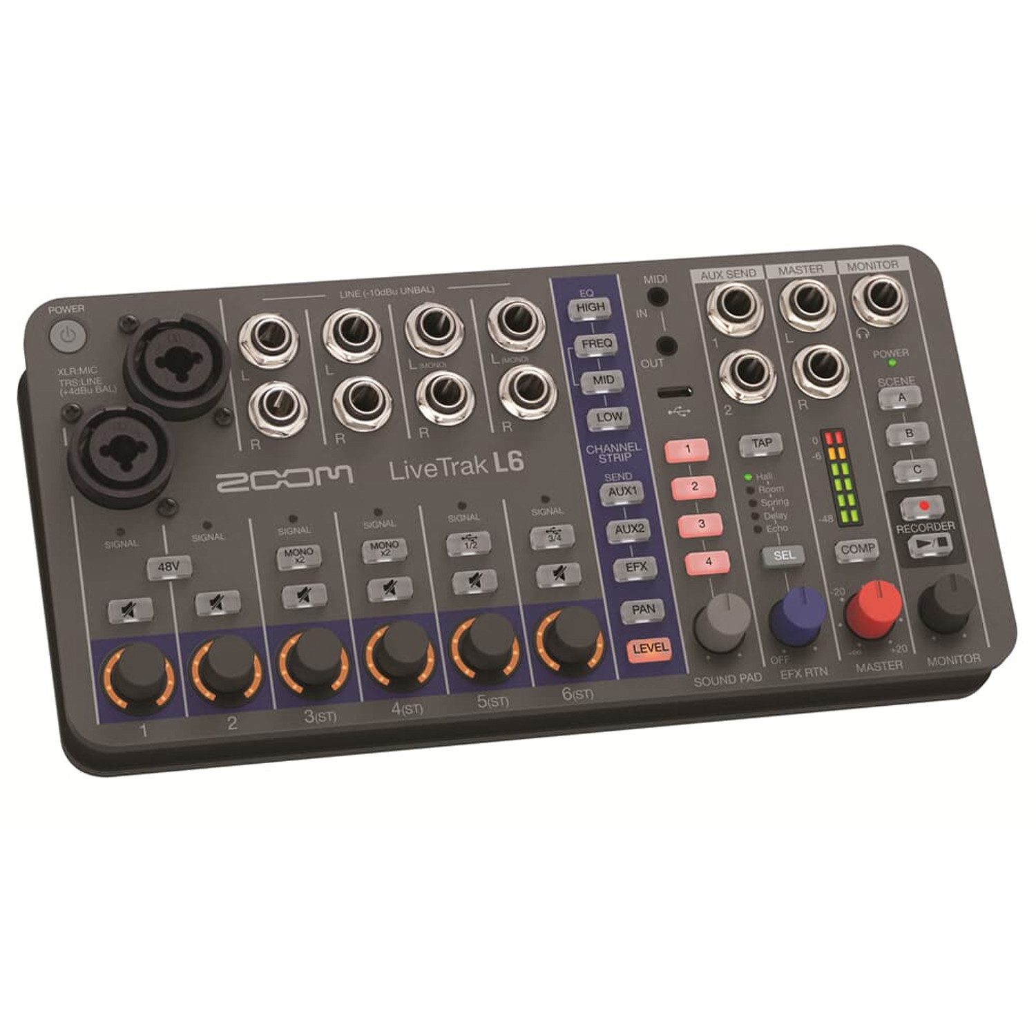 Zoom Audio Zoom Mischpult LiveTrak L-6 Digitaler Mixer Digitales Aufnahmegerät (Kompaktes Digital-Mischpult mit Effekten)