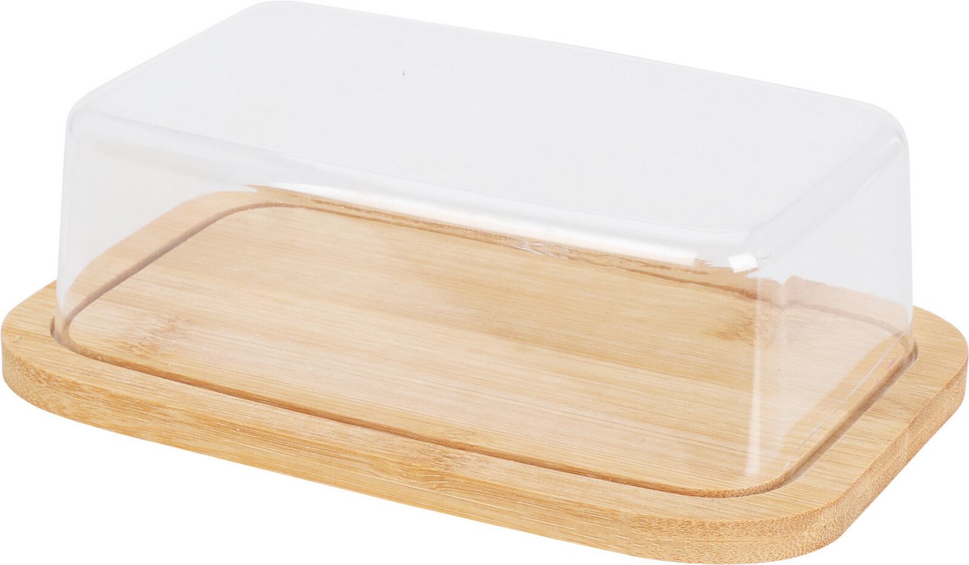 Koopman Butterdose Aufbewahrung Butterglocke Bambus Kühlschrank Box Deckel 250 Gr., Bambus, (Stück, 1-tlg., 1 Dose), Für 250g Butter, Butterbox, Deckel, Butterglocke, Butterbehälter