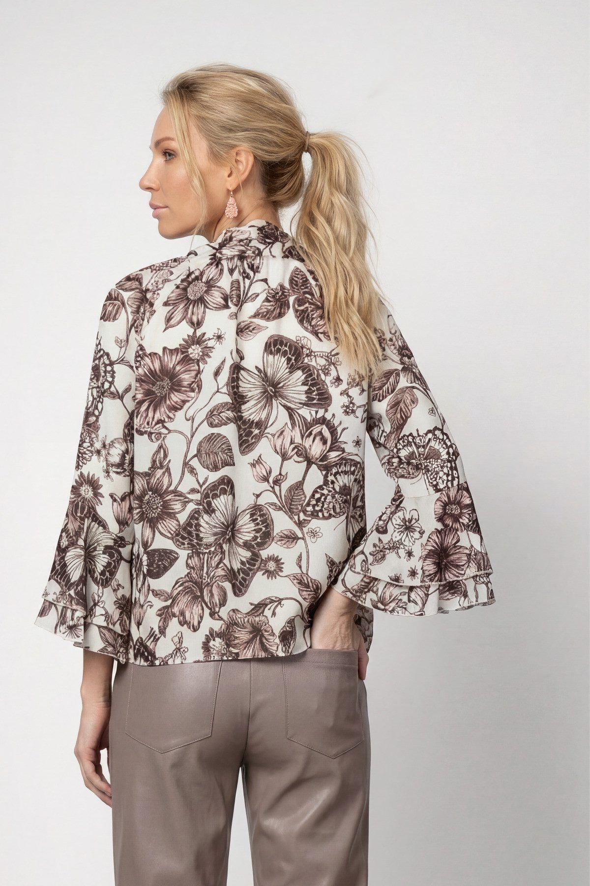 Monari Klassische Bluse Bluse Blume allover Regular fit mit Blumenmuster
