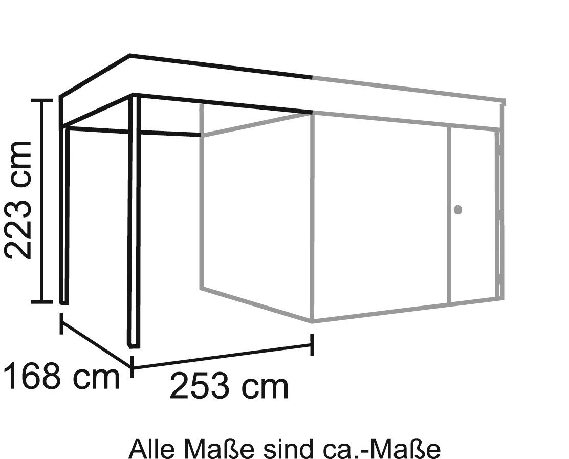Skanholz Schleppdach Cross Cube 3+4, BxT: 168x253 cm, für Skanholz Produkte