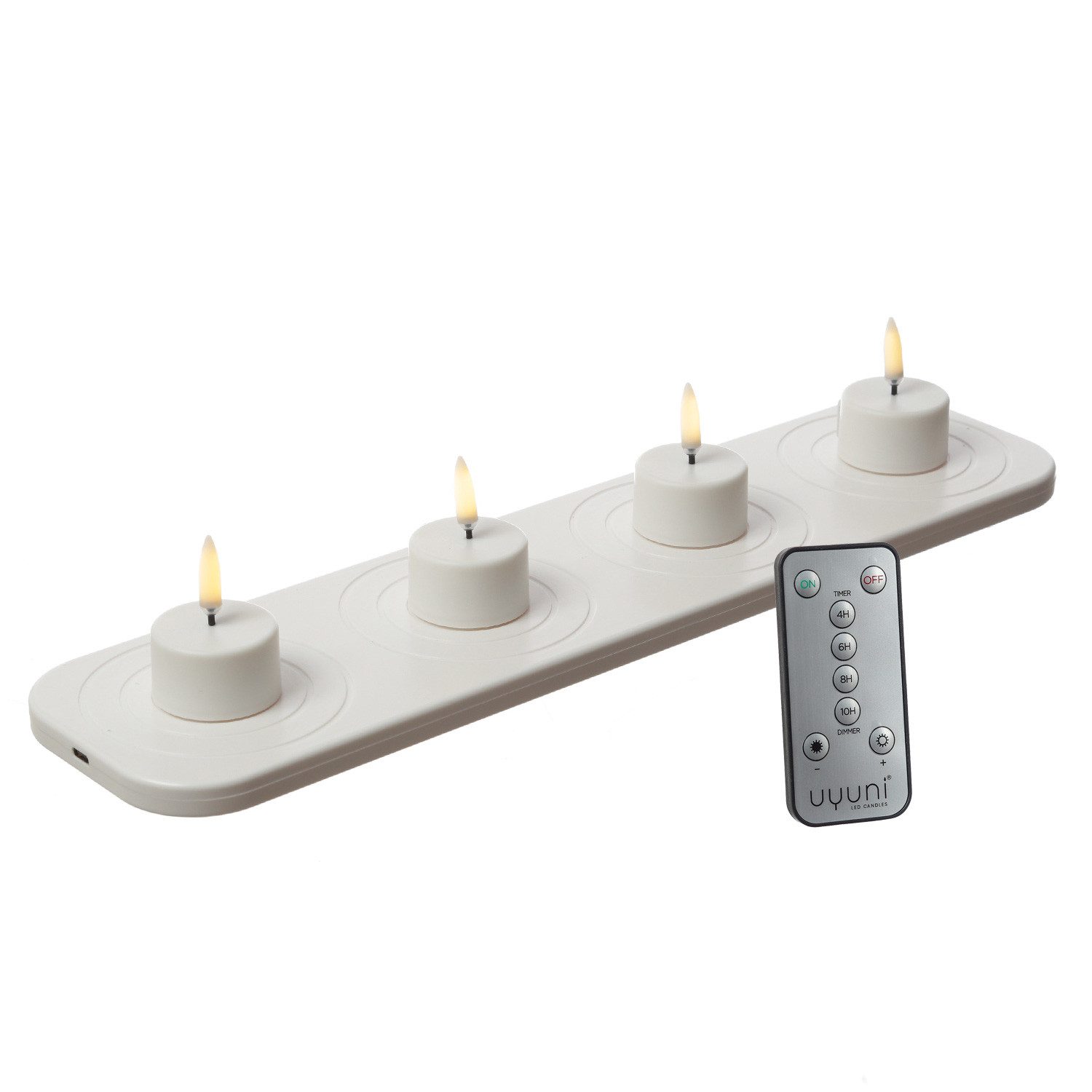 UYUNI Lighting LED-Kerze LED Mini Teelichter aufladbar 4Stück mit Ladestati günstig online kaufen