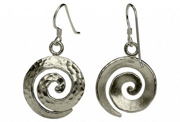SILBERMOOS Paar Ohrhänger Gehämmerte Ohrhänger "Spirale", 925 Sterling Silber