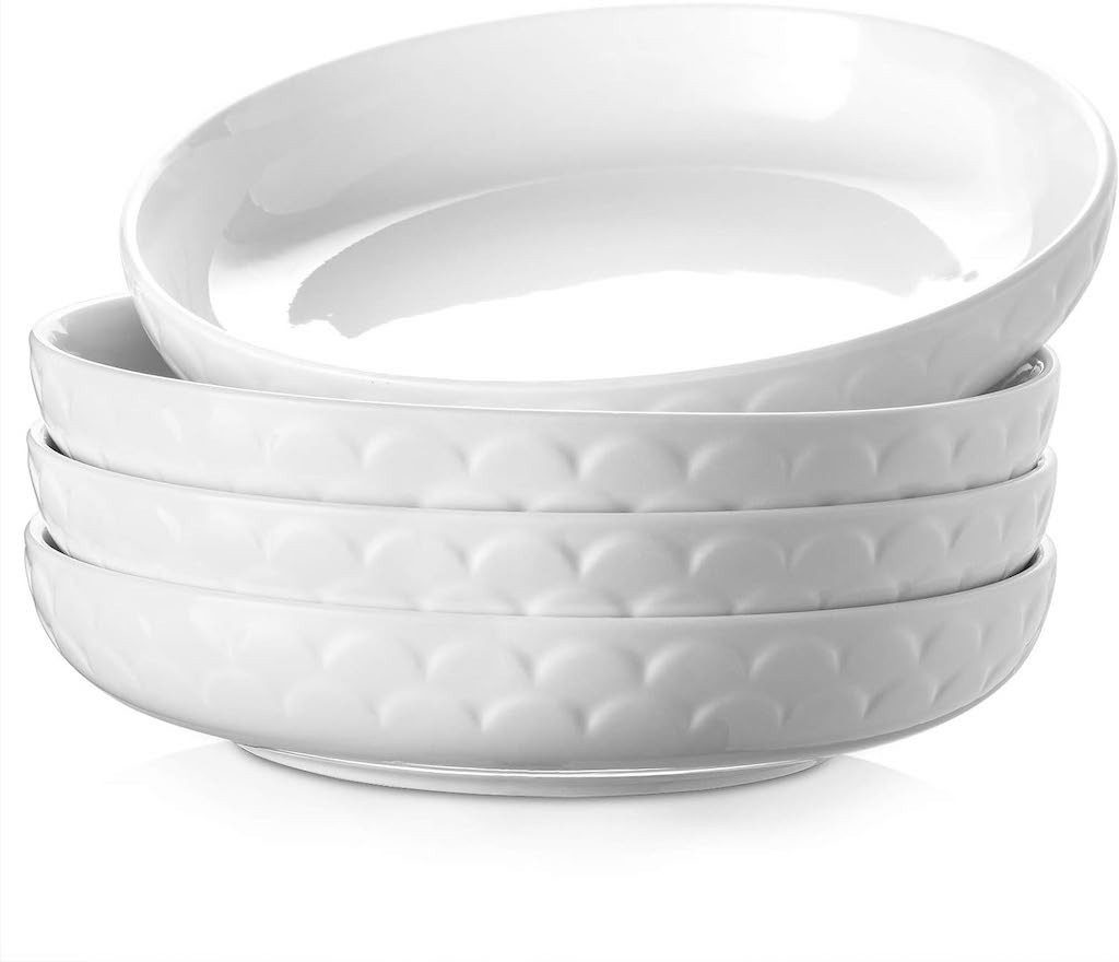 Dowan Schüssel Pasta Schalen, 1.6L Große Keramik Suppenschalen, 25 cm, Set von 4, spülmaschinenfest