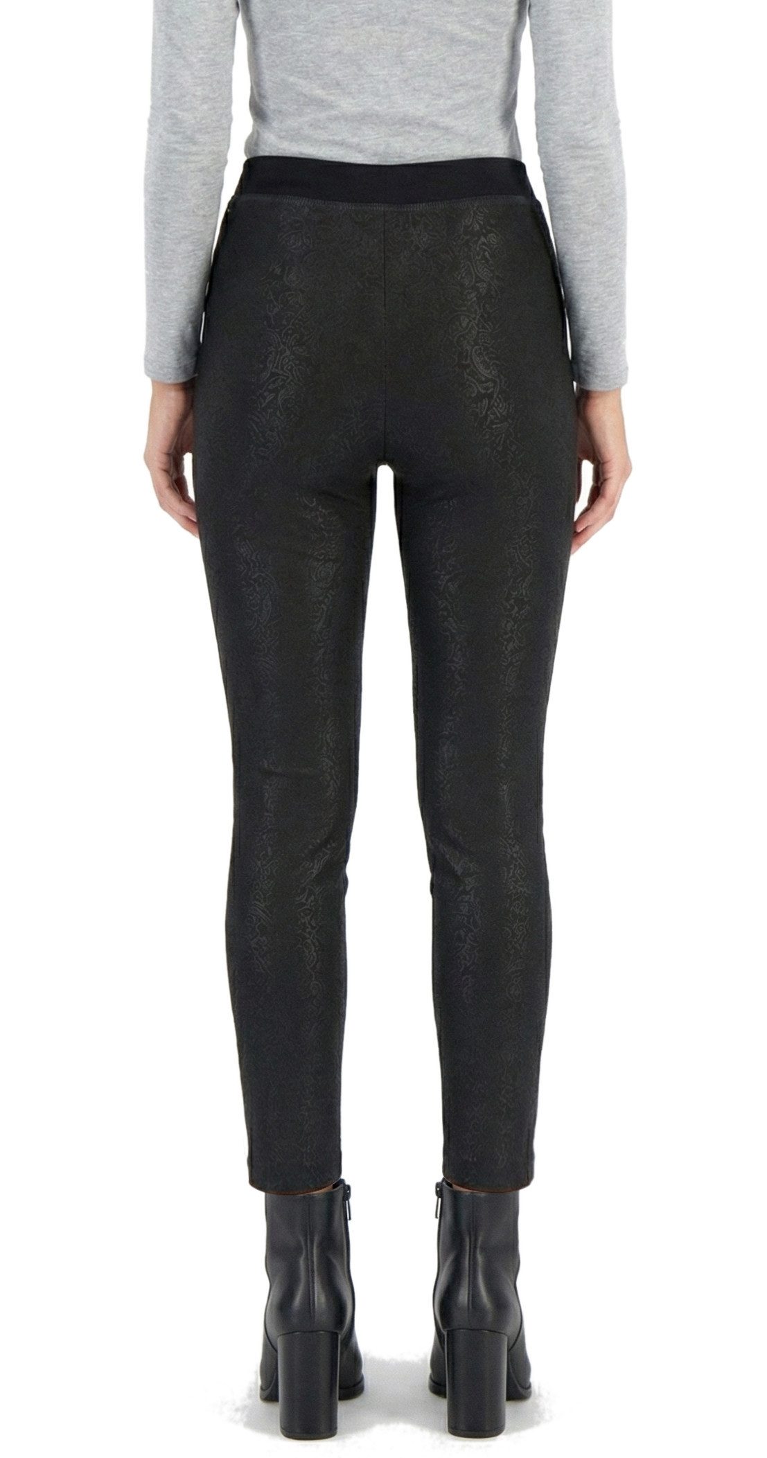 dy_mode Thermohose Damen Thermohose Paisley-Muster gefütterte Winterhose Thermoleggings Middel Waist, mit Innenfutter, mit elastischem Bund