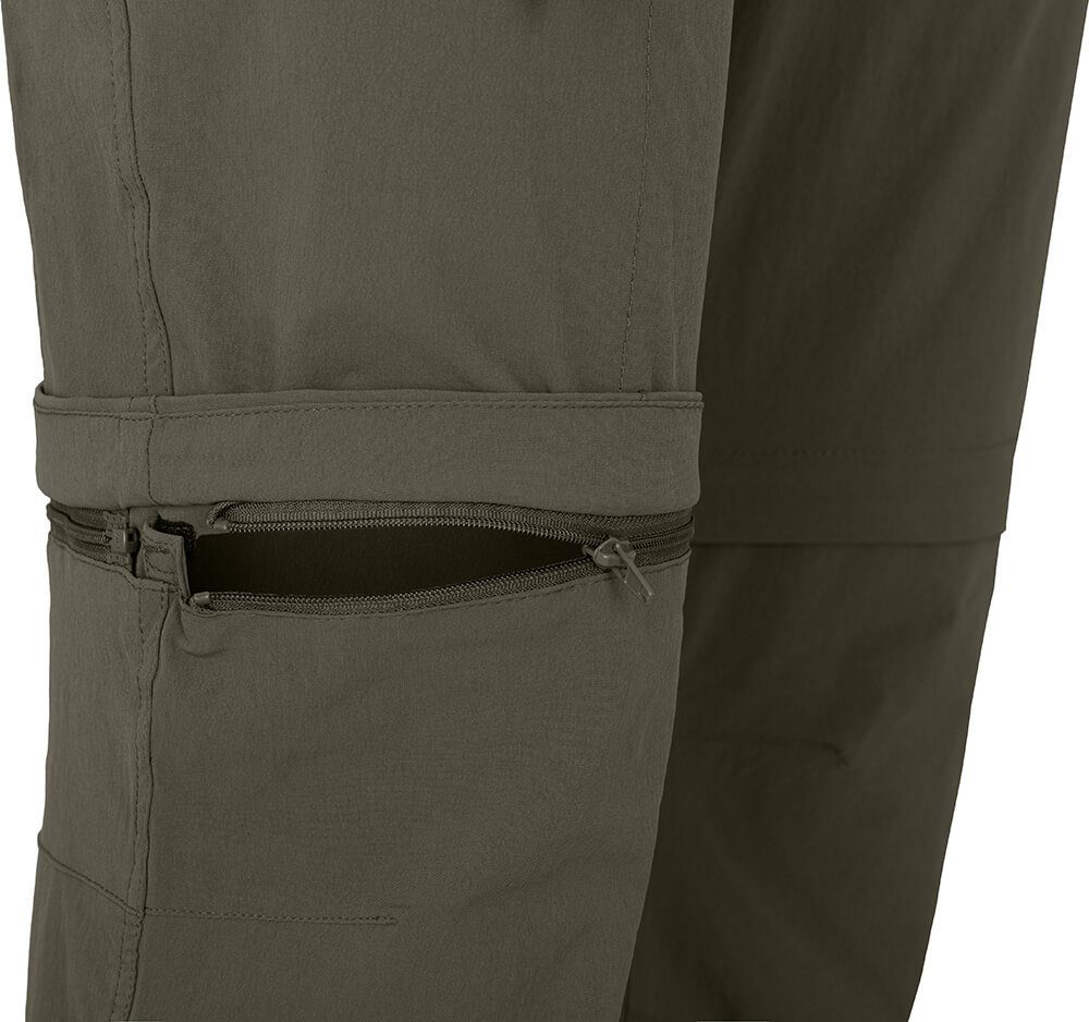 Doppel OSSA Zip-off-Hose grau/grün Normalgrößen, Wanderhose, vielseitig, Bergson pflegeleicht, Herren Zipp-Off