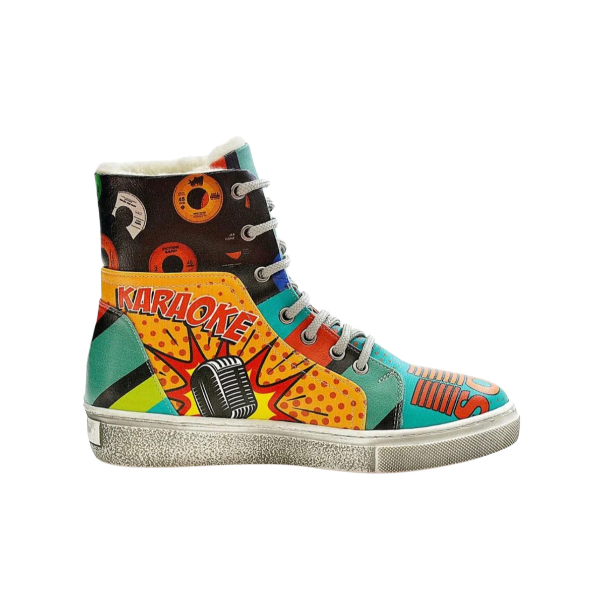 LaMarta Comic-Inspiration- High-Stiefel mit verspieltem Design Schnürstiefe günstig online kaufen