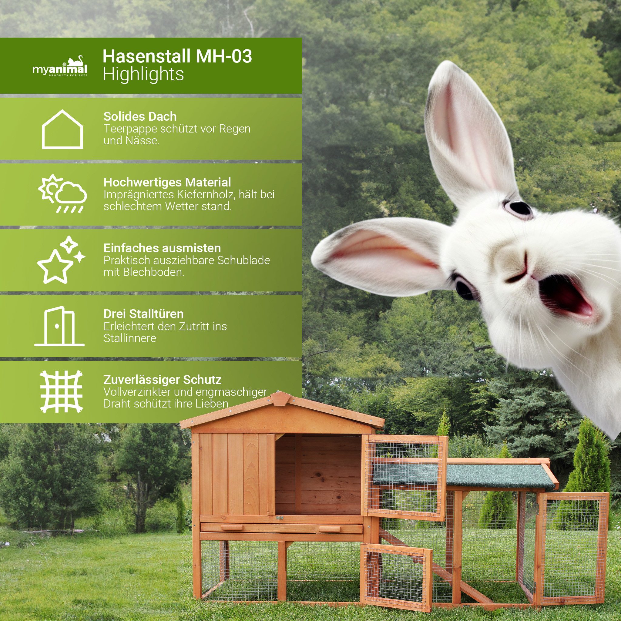 My Animal Kleintierstall XXL Hasenstall MH-03 günstig online kaufen
