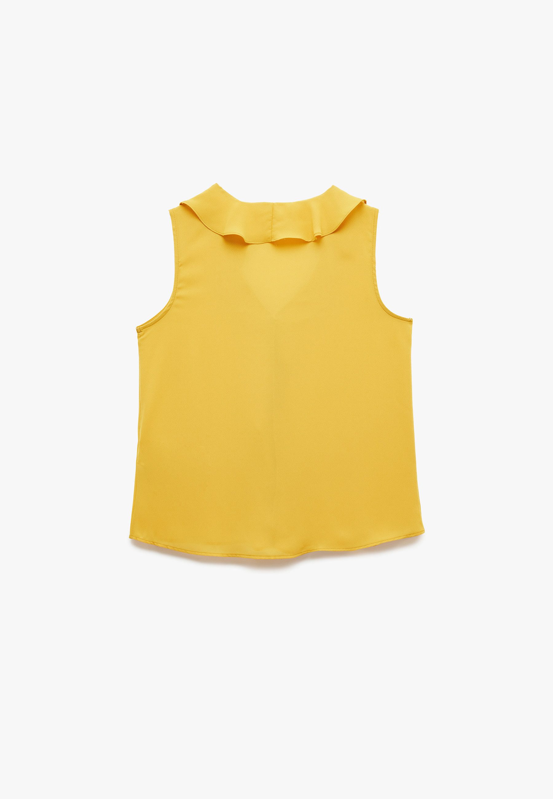 Koton Rüschenbluse Ärmellos V-Kragen Rüschenbluse günstig online kaufen