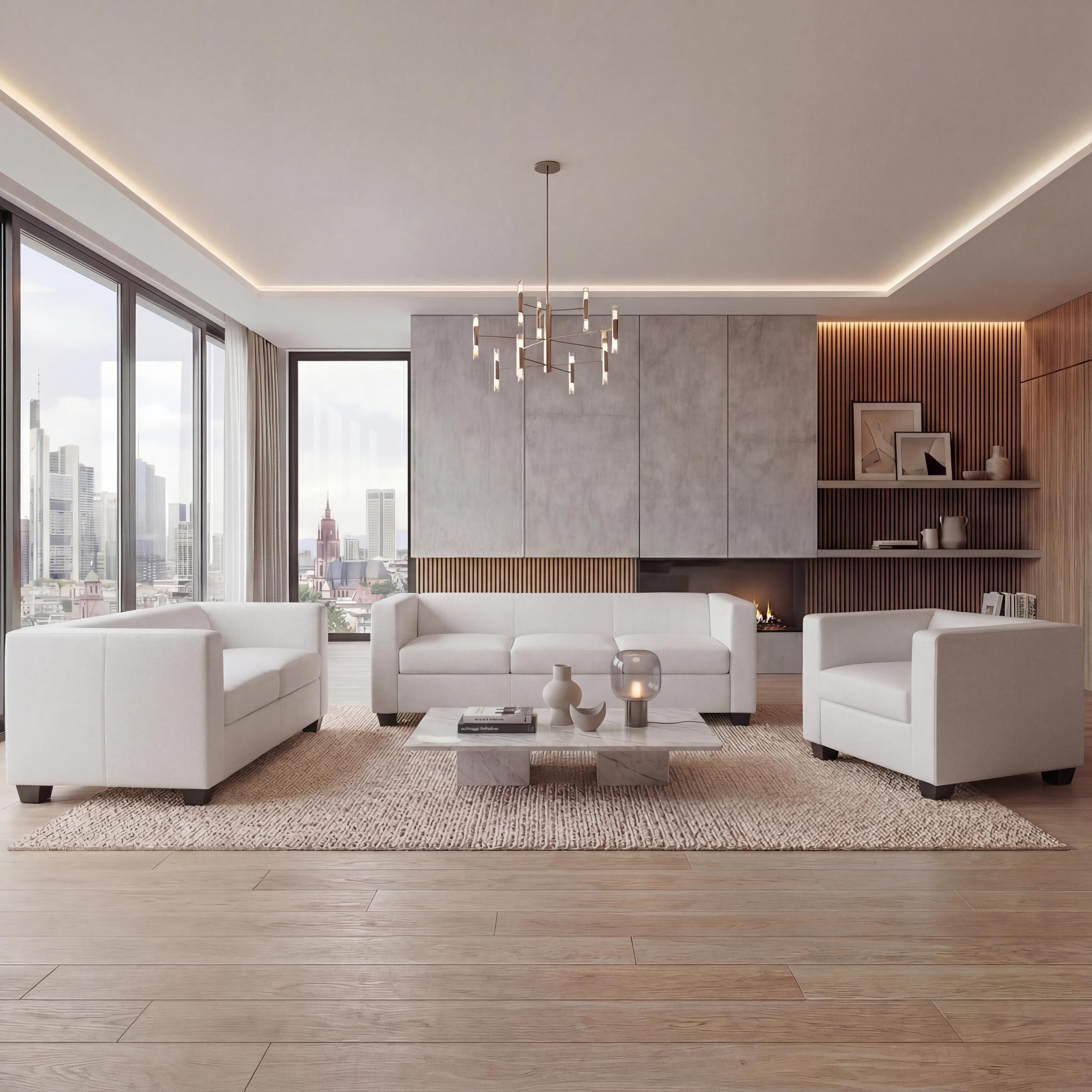 MCW Wohnlandschaft Lille-3-2-1-KL, Set, Bequeme Sitzpolsterung, Stabile Rahmenbauweise, Hohe Standfestigkeit