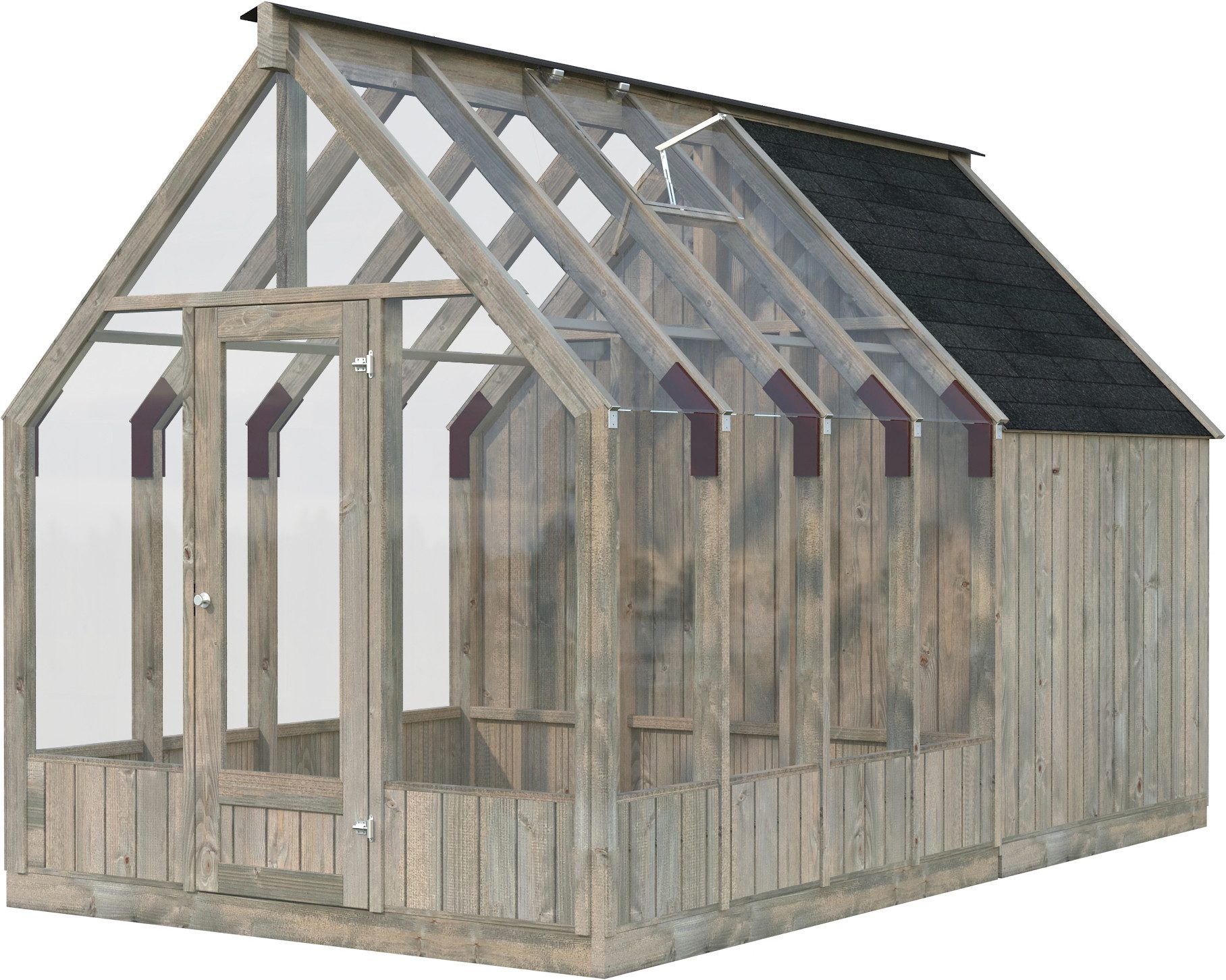 Palmako Gewächshaus Emilia 5,4+4,0 m², BxTxH: 240 x 431 x 286 cm, Set