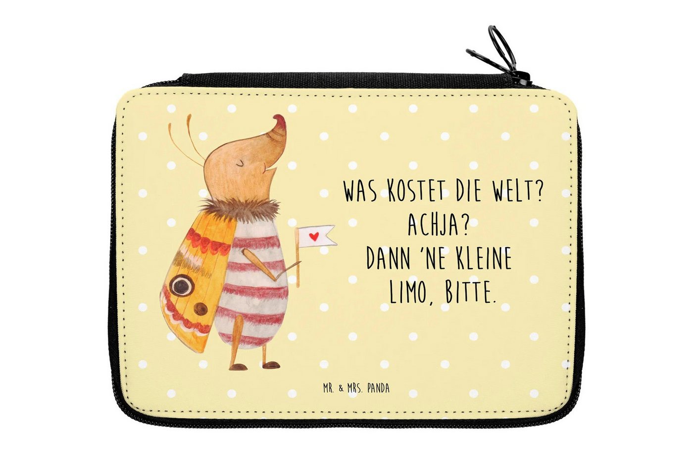 Thumbnail - Mr. & Mrs. Panda Federmäppchen Nachtfalter Fähnchen - Gelb Pastell - Geschenk, Einschulung, Schüleri, (Packung, 1-tlg., ...