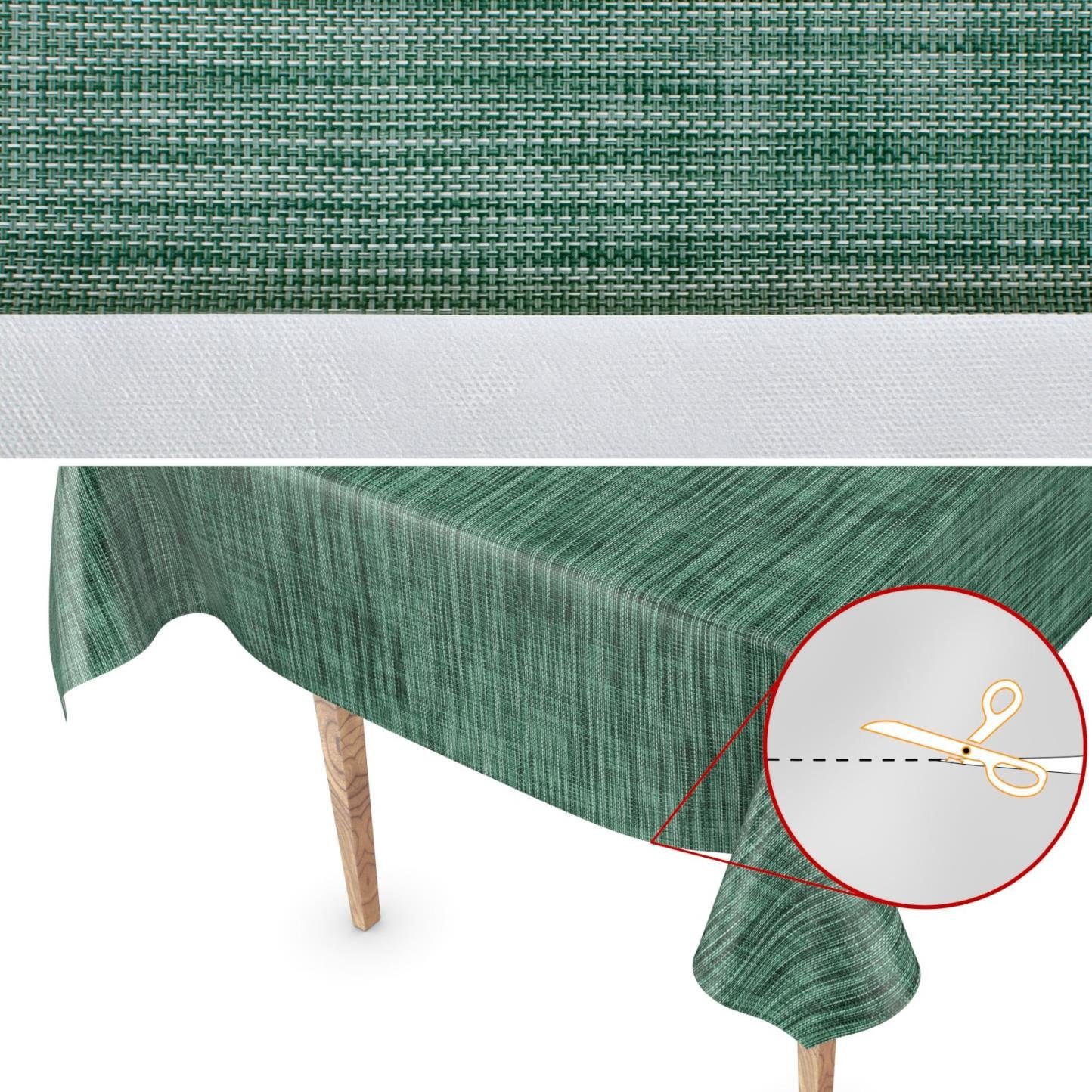 Grün Robust Tischdecke ANRO Einfarbig Wachstuch Wasserabweisend 140, Glatt Breite Tischdecke