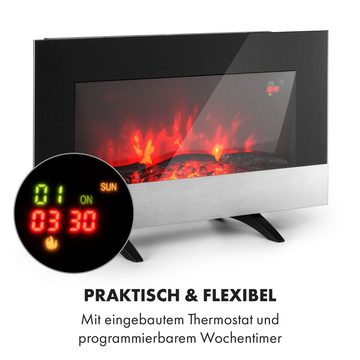 Klarstein Elektrokamin Basel Baseline, Elektrischer Kamin Heizung Indoor Heater LED 2000W