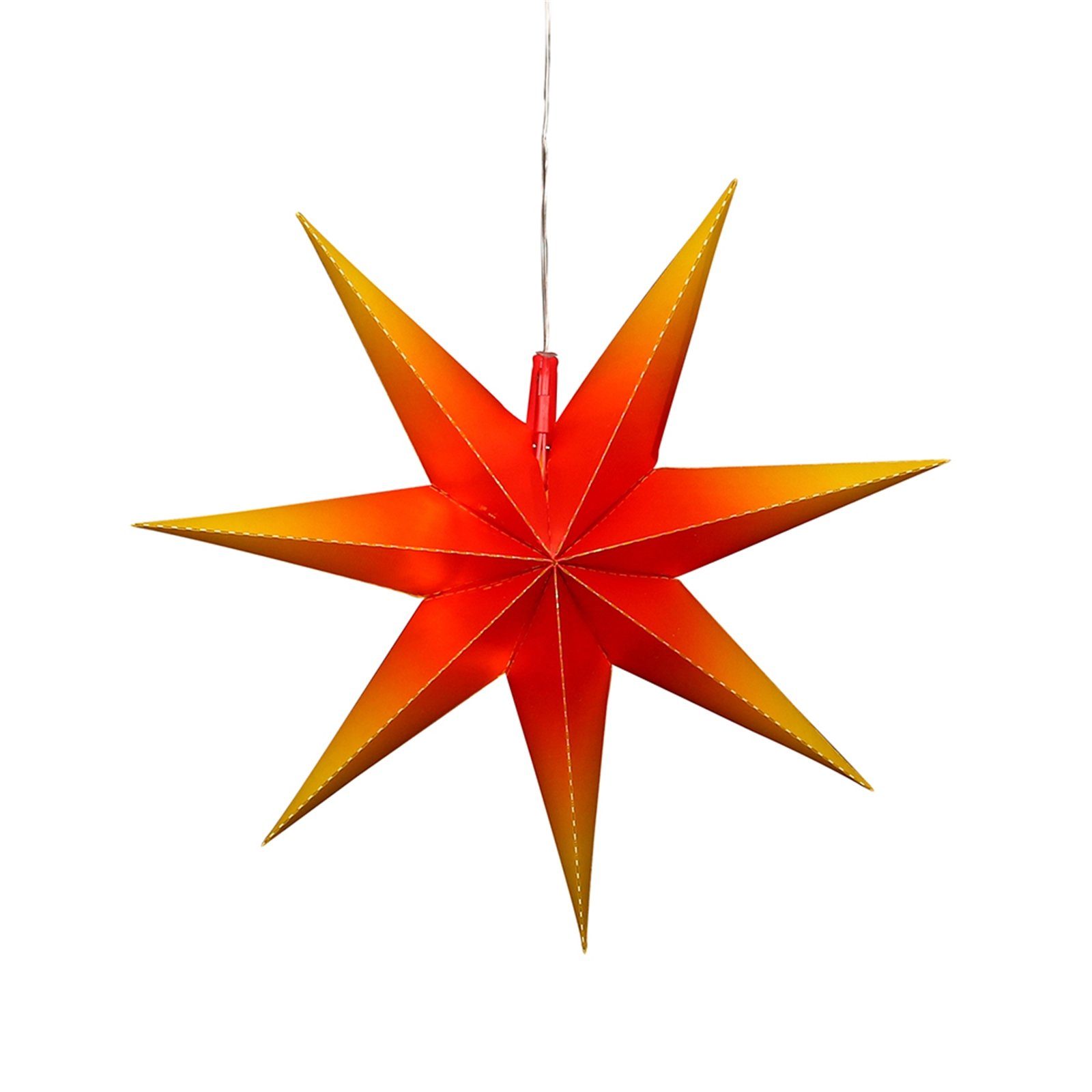 SIGRO LED Stern Weihnachtsstern mit 7 Spitzen Rot/Gelb, LED, Fensterstern beleuchtet inkl. Netzteil