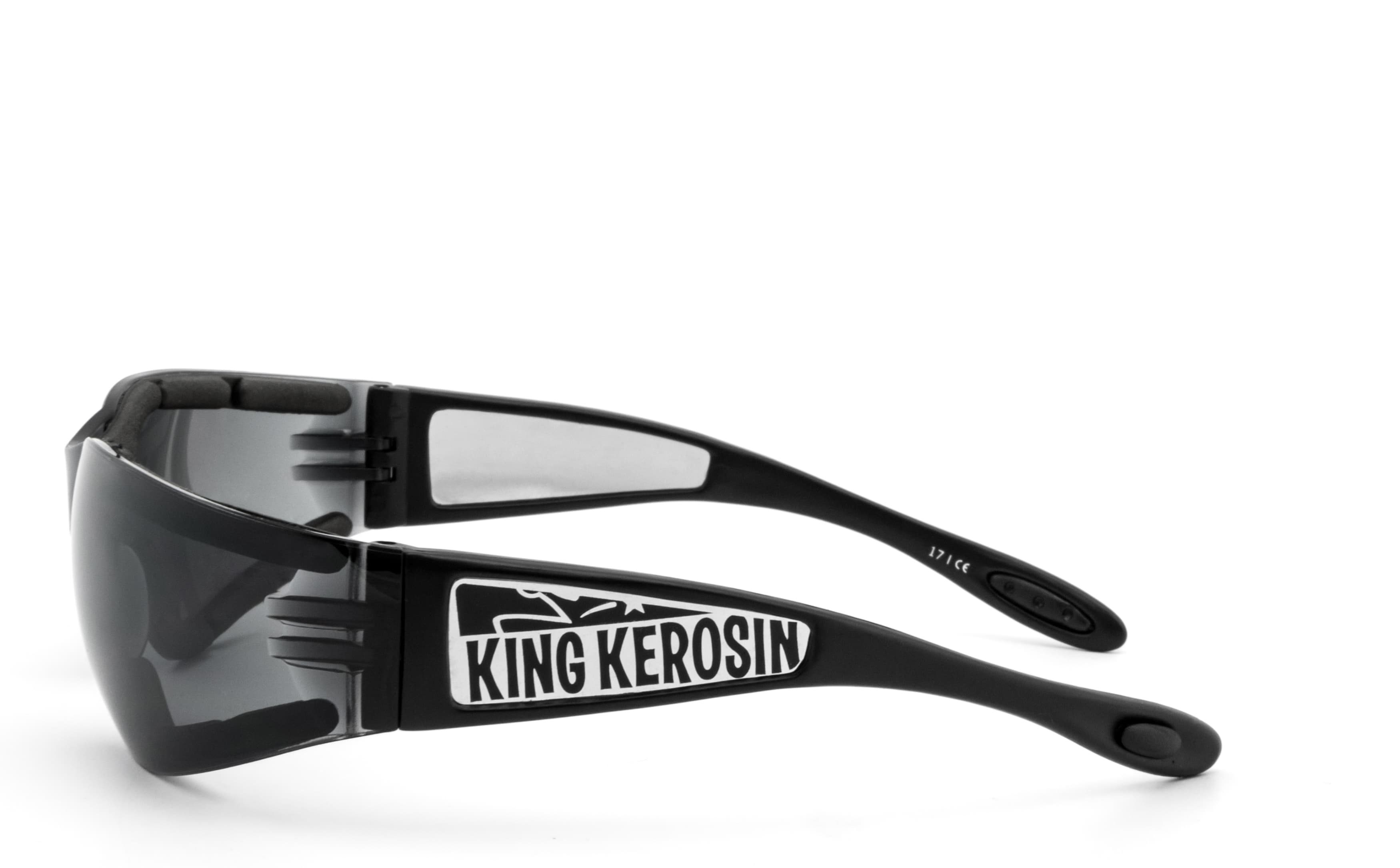 KingKerosin Motorradbrille KK205 gepolstert, Steinschlagbeständig durch Kunststoff-Sicherheitsglas