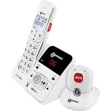 Geemarc schnurloses Seniorentelefon Seniorentelefon (Anrufbeantworter, inkl. Notrufsender)