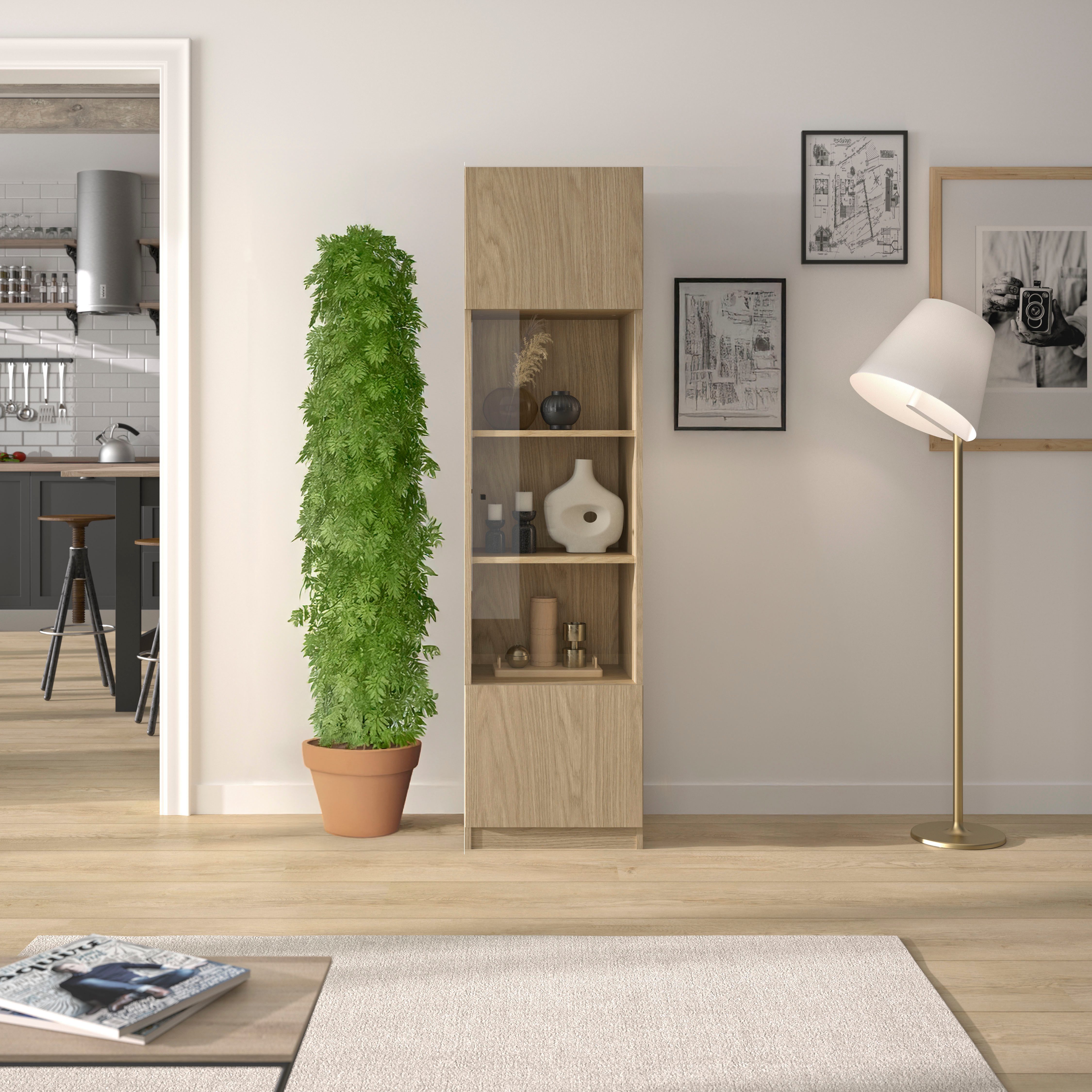 Gami Vitrine Vitrine Iris mit 1 Tür Funktionale Vitrine mit Glastür