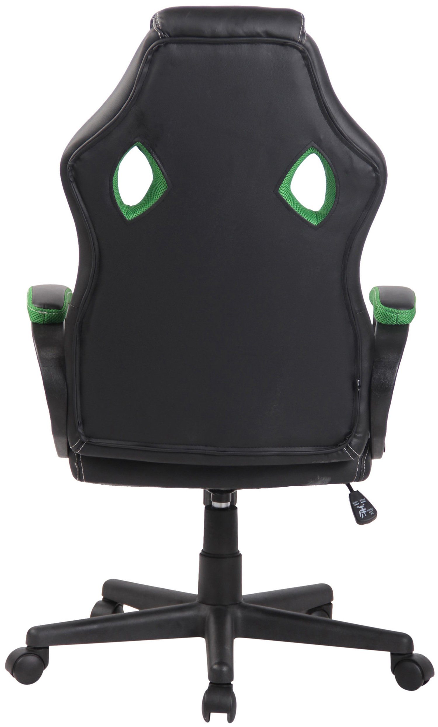 und drehbar - Gamingstuhl, Racingstuhl, bequemer Kunstleder Gestell: schwarz Chefsessel), Rückenlehne TPFLiving mit Gaming-Stuhl Kunststoff Sitzfläche: - 360° (Schreibtischstuhl, Drehstuhl, First grün höhenverstellbar
