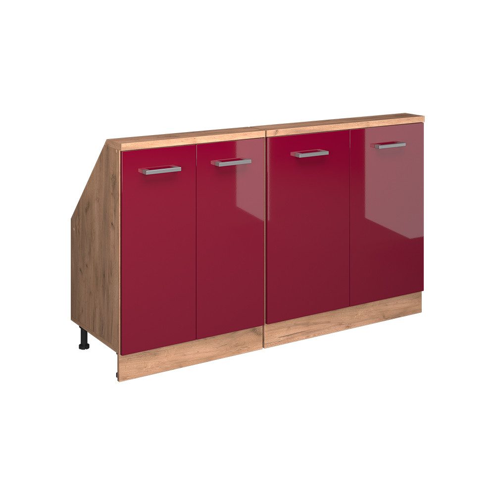 Vicco Unterschrank R-Line, Rot Hochglanz/Goldkraft Eiche, günstig online kaufen