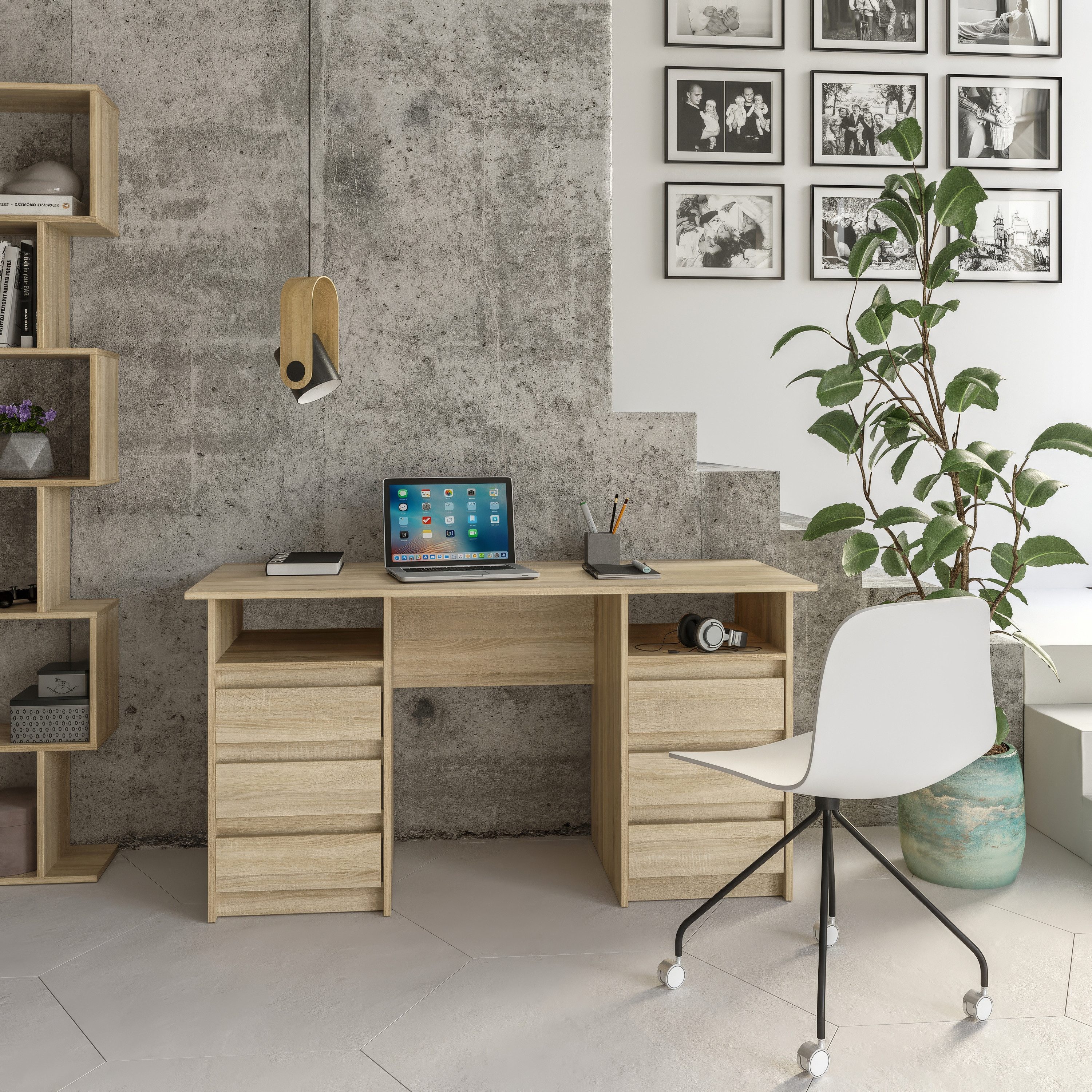 KOMTO Schreibtisch Oslo 140 Schreibtisch mit Schubladen Moderner Bürotisch, günstig online kaufen