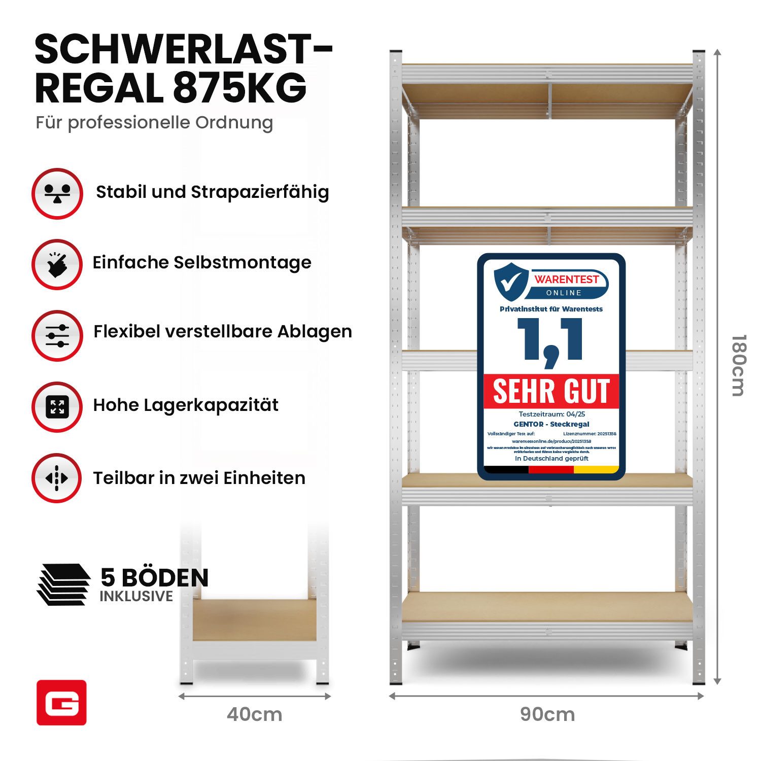 GENTOR Steckregal 2x Kellerregal Lagerregal Steckregal Schwerlastregal Rega günstig online kaufen