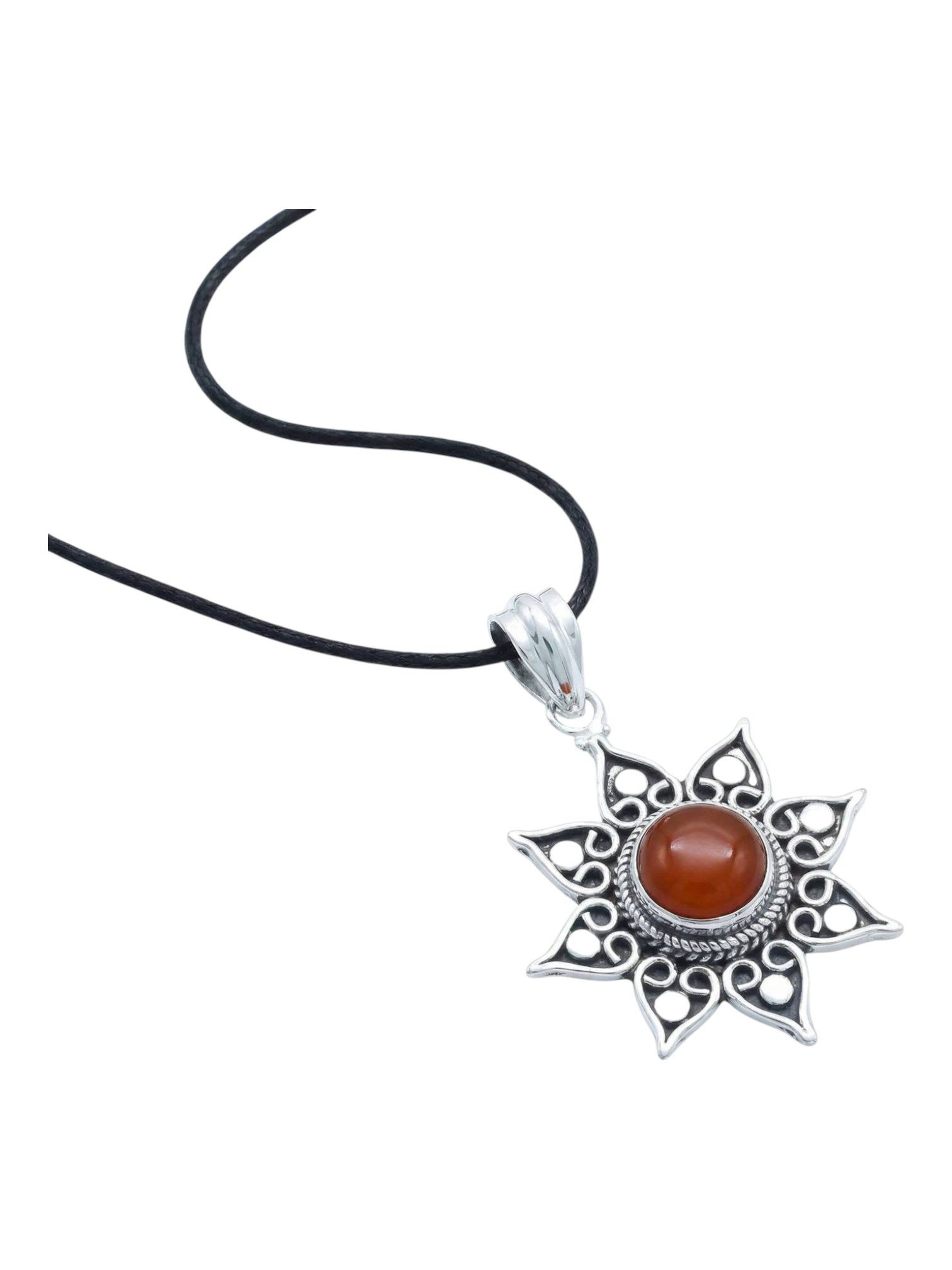 Kettenanhänger SUNA aus 925 Silber mit Karneol