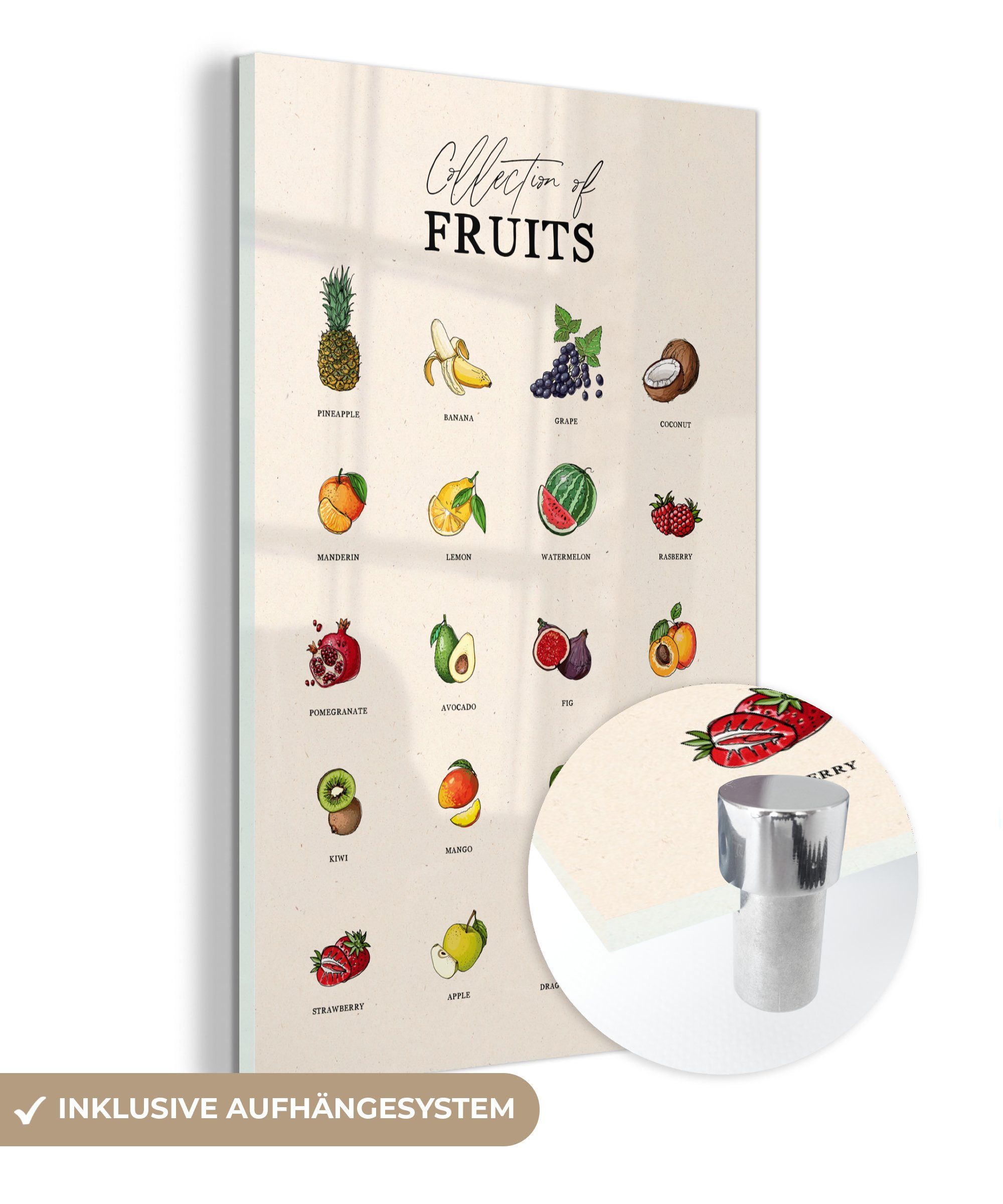 MuchoWow Acrylglasbild Obst - Lebensmittel - Küche, (1 St), Glasbilder - Bilder auf Glas Wandbild - Foto auf Glas - Wanddekoration