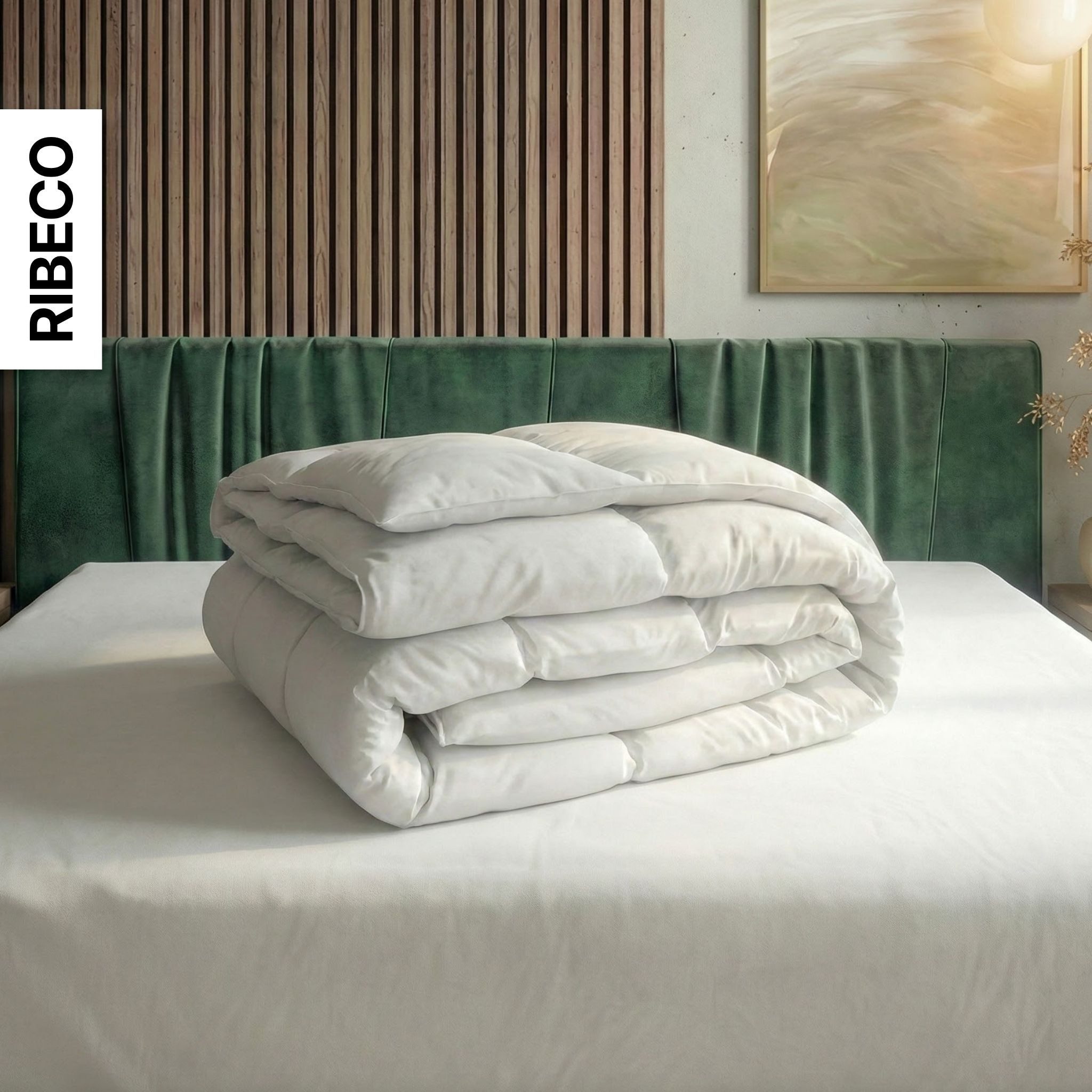 RIBECO Federbettdecke Laram, Bettdecken für Sommer oder Winter, Made in Germany, Füllung: 90% Federn, 10% Daunen, Bezug: 100% Baumwolle, Super Preis-Leistung, B – Bild 2 von 5