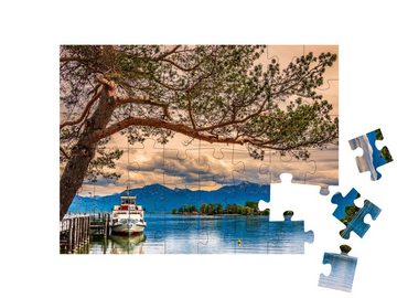 puzzleYOU Puzzle Landschaft am Chiemsee bei Gstadt, Deutschland, 48 Puzzleteile, puzzleYOU-Kollektionen Chiemsee, Große Seen