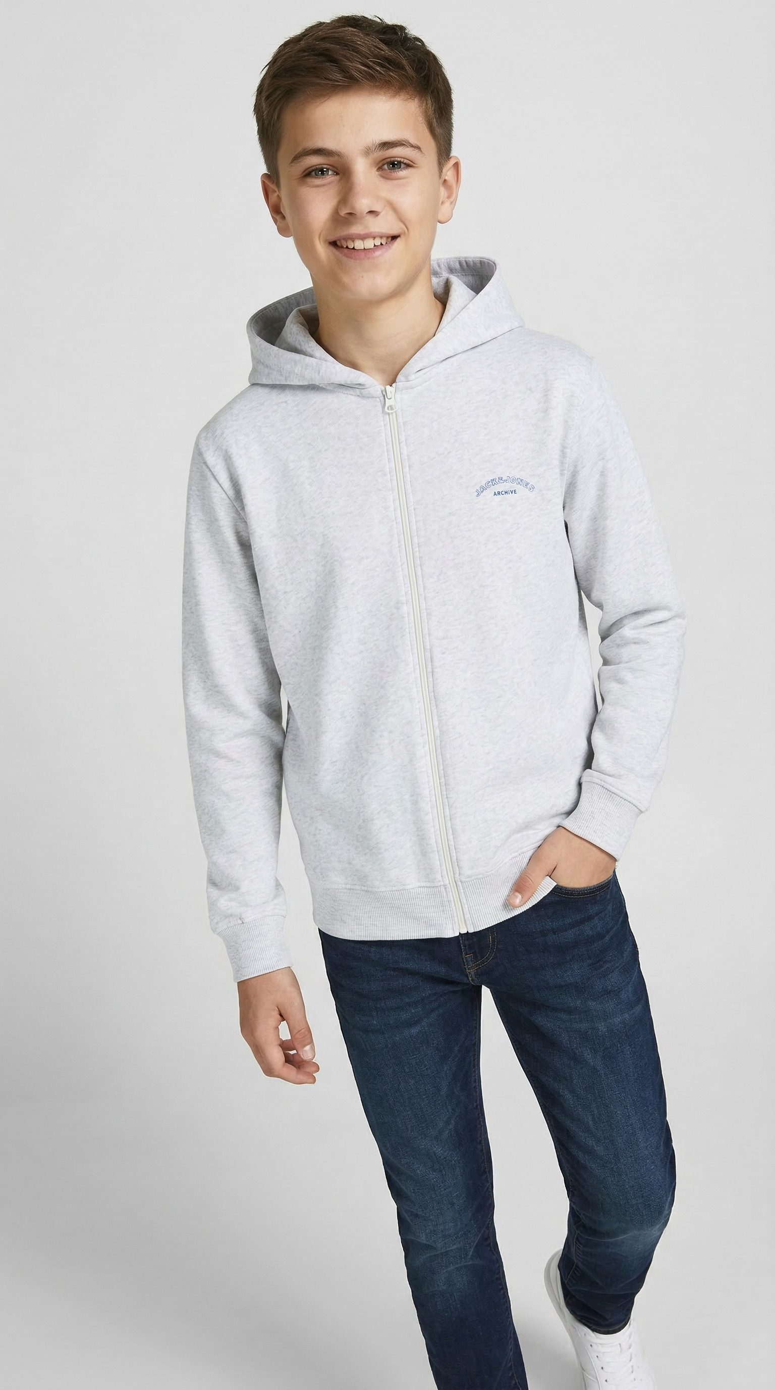 Jack & Jones Junior Kapuzensweatjacke JJCOLLEGE LOGO SWEAT ZIP HOOD JNR mit Logoprint