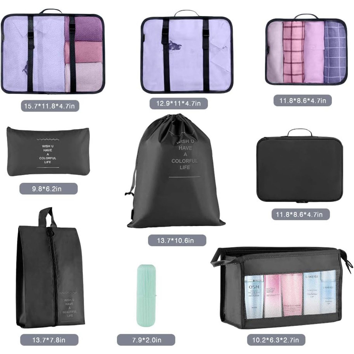 Coonoor Kofferorganizer Set 9-Teilig Kofferorganizer Reisetasche günstig online kaufen