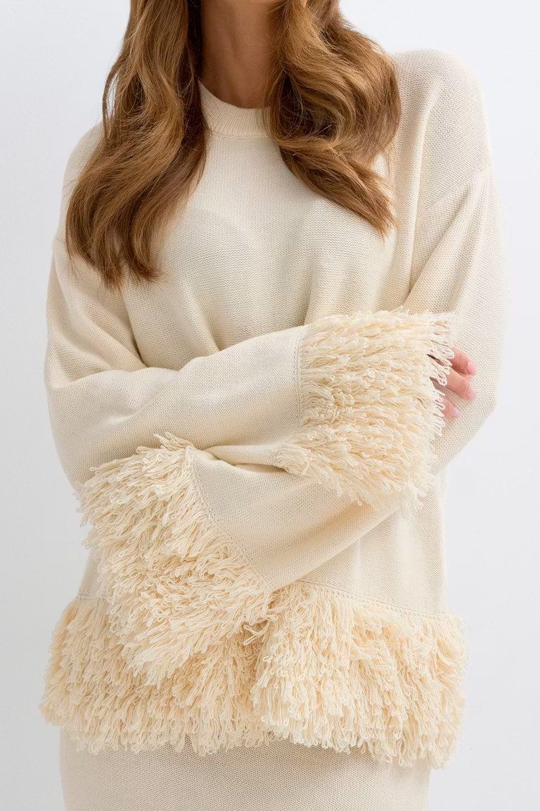 Gina Tricot Strickpullover Knitted fringe sweater