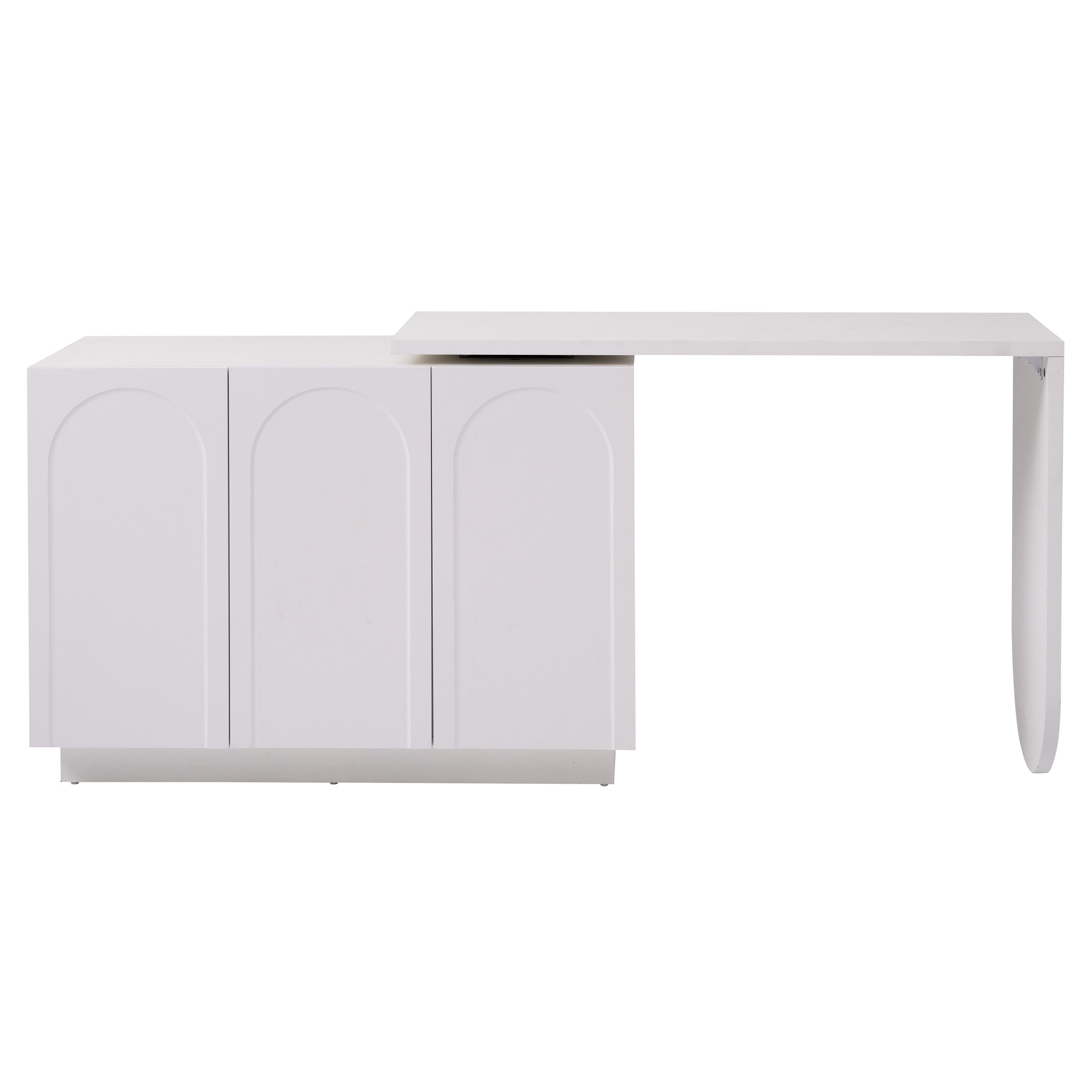 Flieks Kommode mit 360° drehbar Tisch (1 St., mit verstellbarer Ablage), Schminktisch Eckschreibtisch Sideboard mit Stauraum, Breite 110/170 cm – Bild 4 von 5