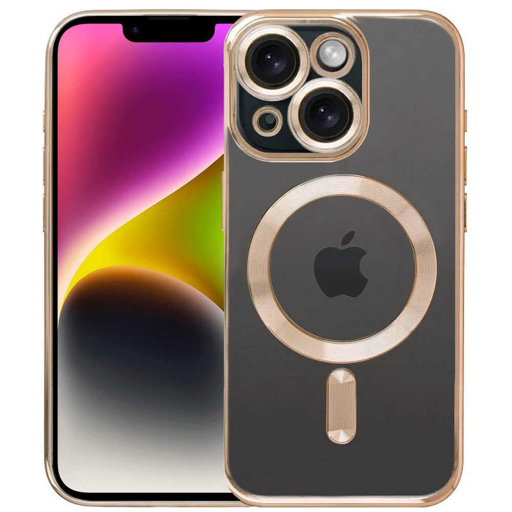 FITSU Handyhülle Transparente Hülle für iPhone 14 Case MagSafe kompatibel Kameraschutz 6,1 Zoll, Durchsichtige Handyhülle für iPhone 14 Schutzhülle mit farbigen Rahmen