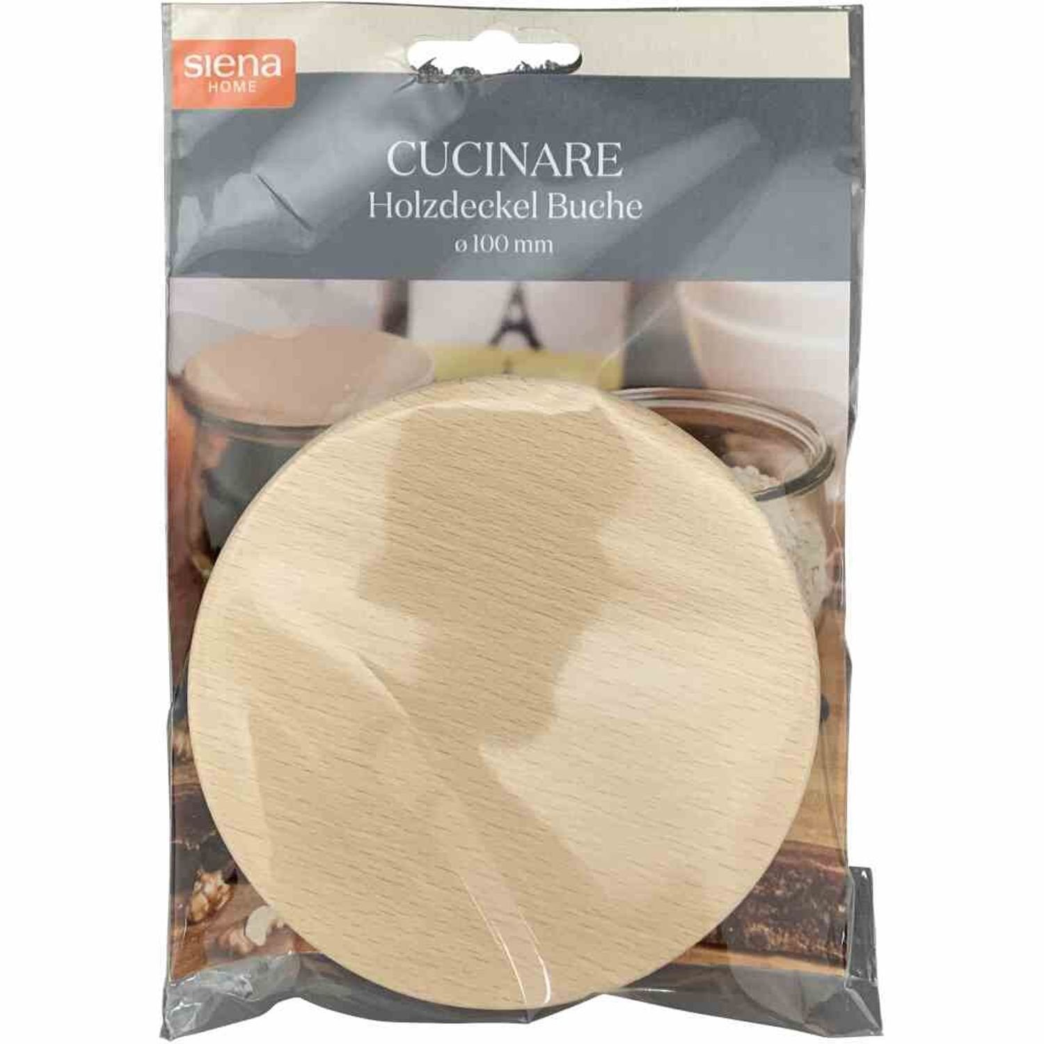 Siena Home Fermentationsdeckel Holzdeckel "Cucinare" 100 mm Weck, Buche mit Silikonring