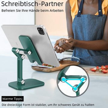 SOTOR Handy Halter für Tisch, Winkel höhenverstellbar Handy Halterung Smartphone-Halterung, (1-tlg., Universal Handy Tablet Halterung, Zusammenklappbar & tragbar)