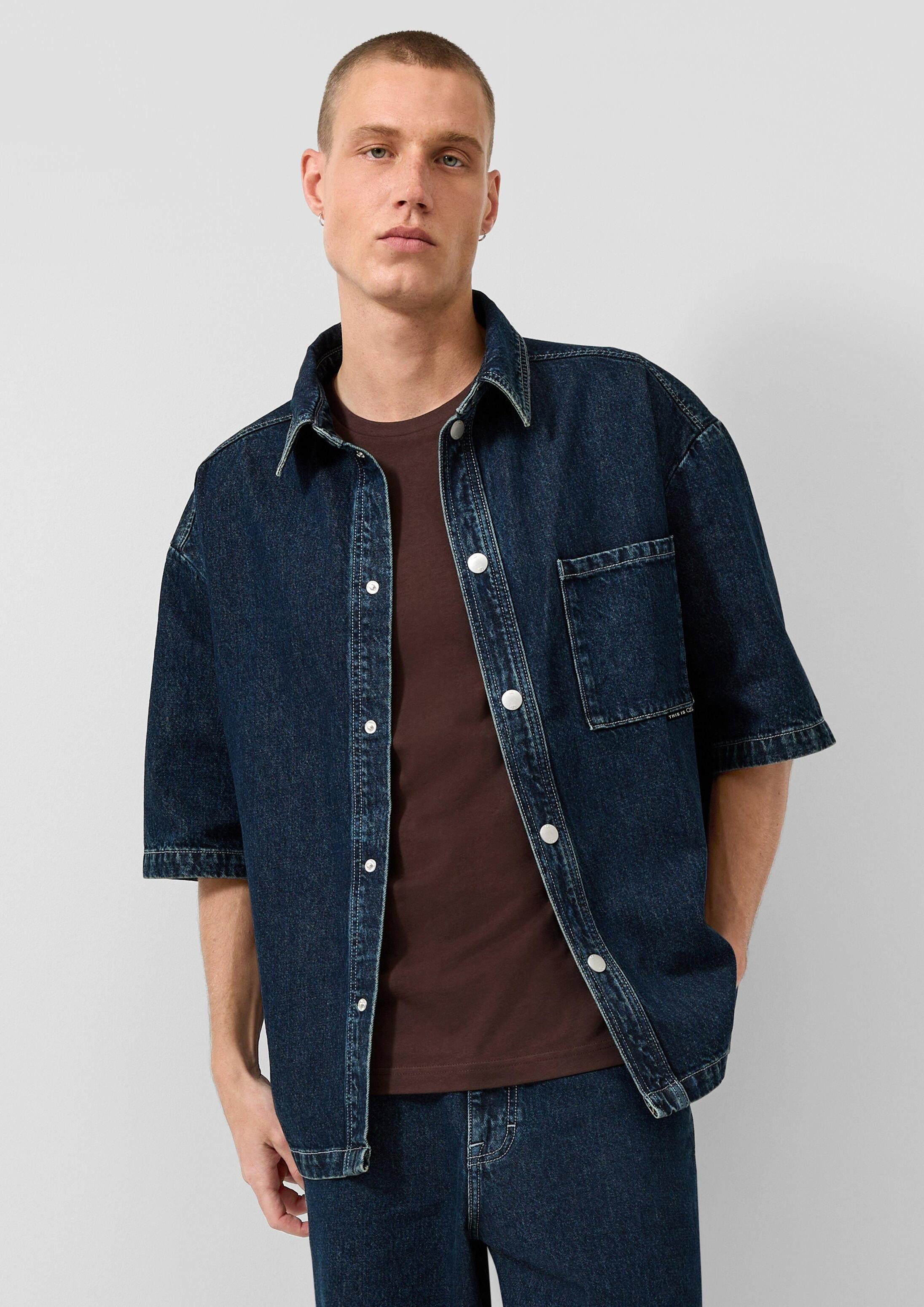 QS Kurzarmhemd Hemd Overshirt aus Denim