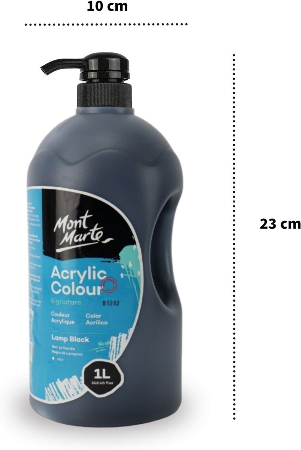 Mont Marte Acrylfarbe 1 L – Farbe wählbar Weiß oder Schwarz, Lichtechte Farbe mit großer Deckkraft – für Leinwand, Ton, Holz, Stein