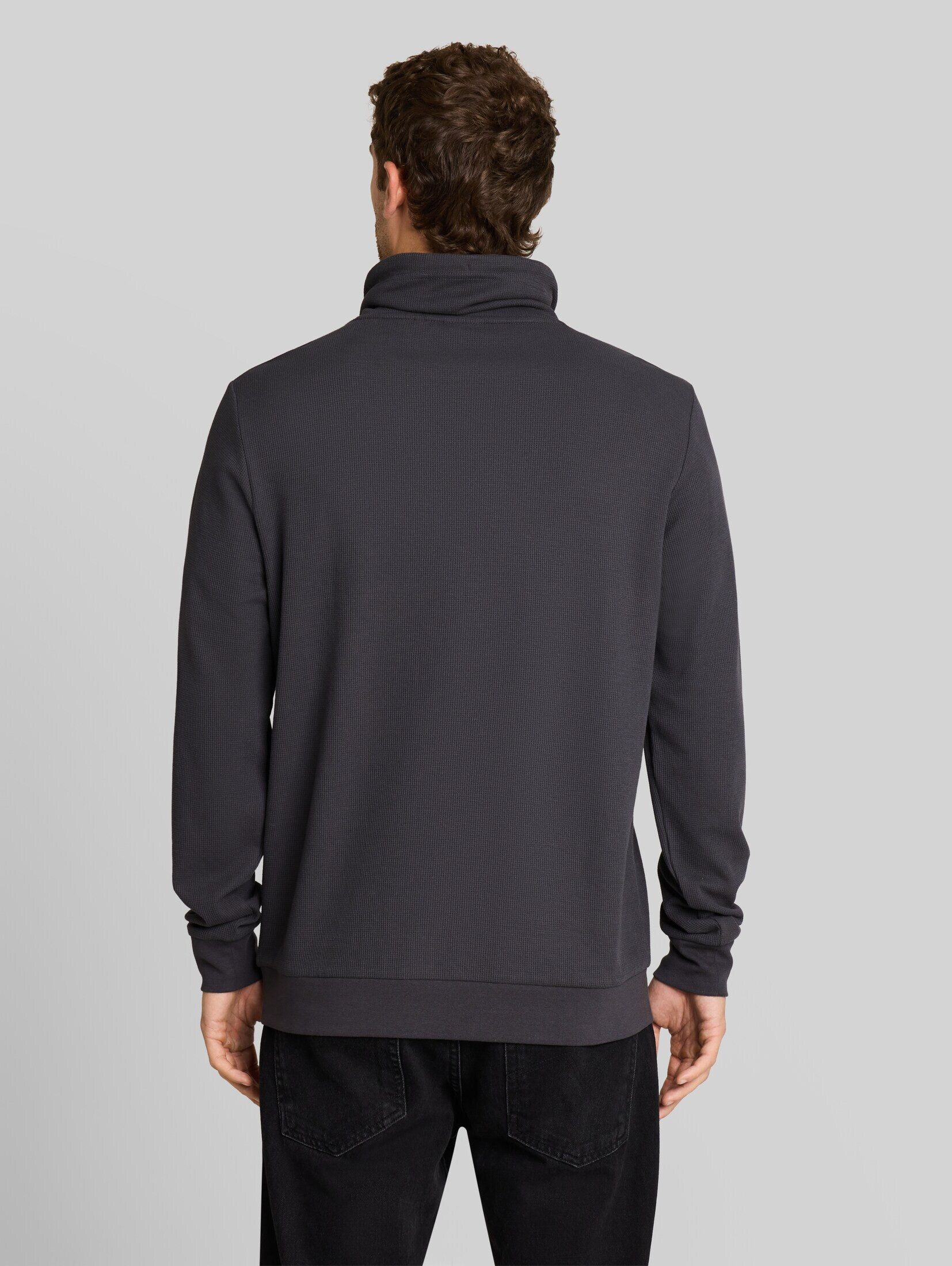TOM TAILOR Langarmshirt T-Shirt (im Einserpack) Snood Langarmshirt mit Waffelstruktur