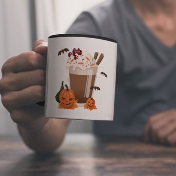 speecheese Tasse Pumpkin Spice Latte Kaffeebecher Schwarz für Halloween