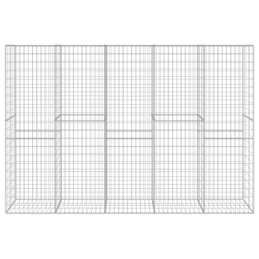 vidaXL Gartenzaun Gabionenwand mit Abdeckung Verzinkter günstig online kaufen