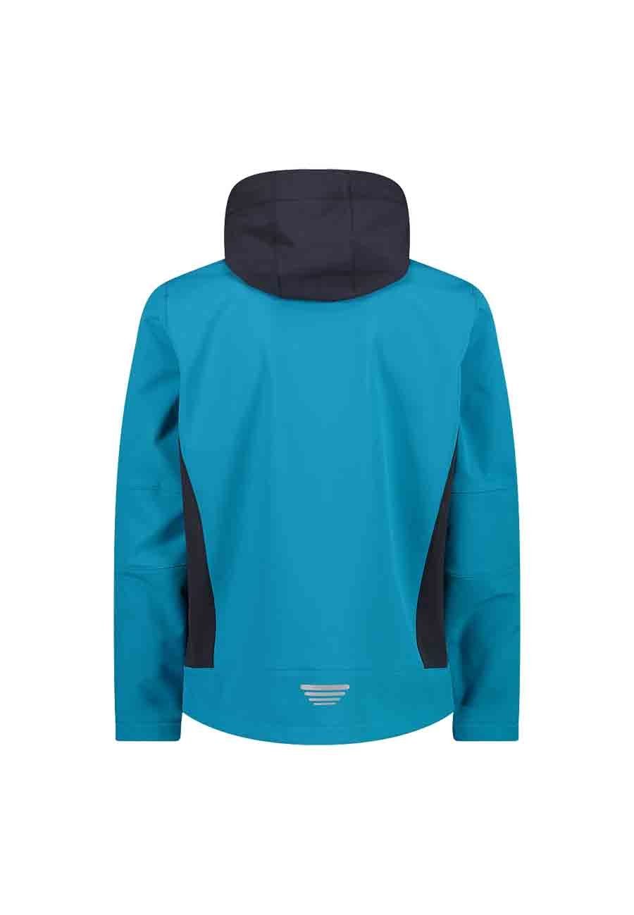 Innenfleece blau Hood CMP mit Softshelljacke Zip Herren Softshelljacke CMP