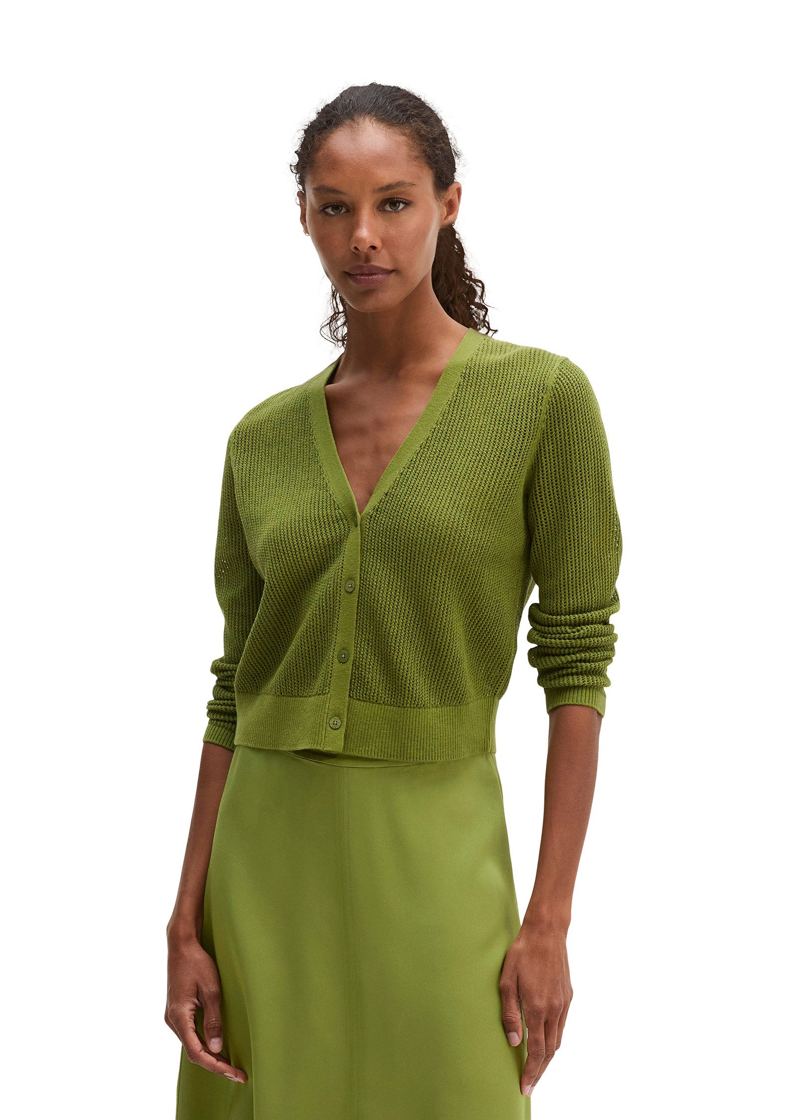 Marc O'Polo Cardigan aus Baumwolle-Leinen-Slub-Garn