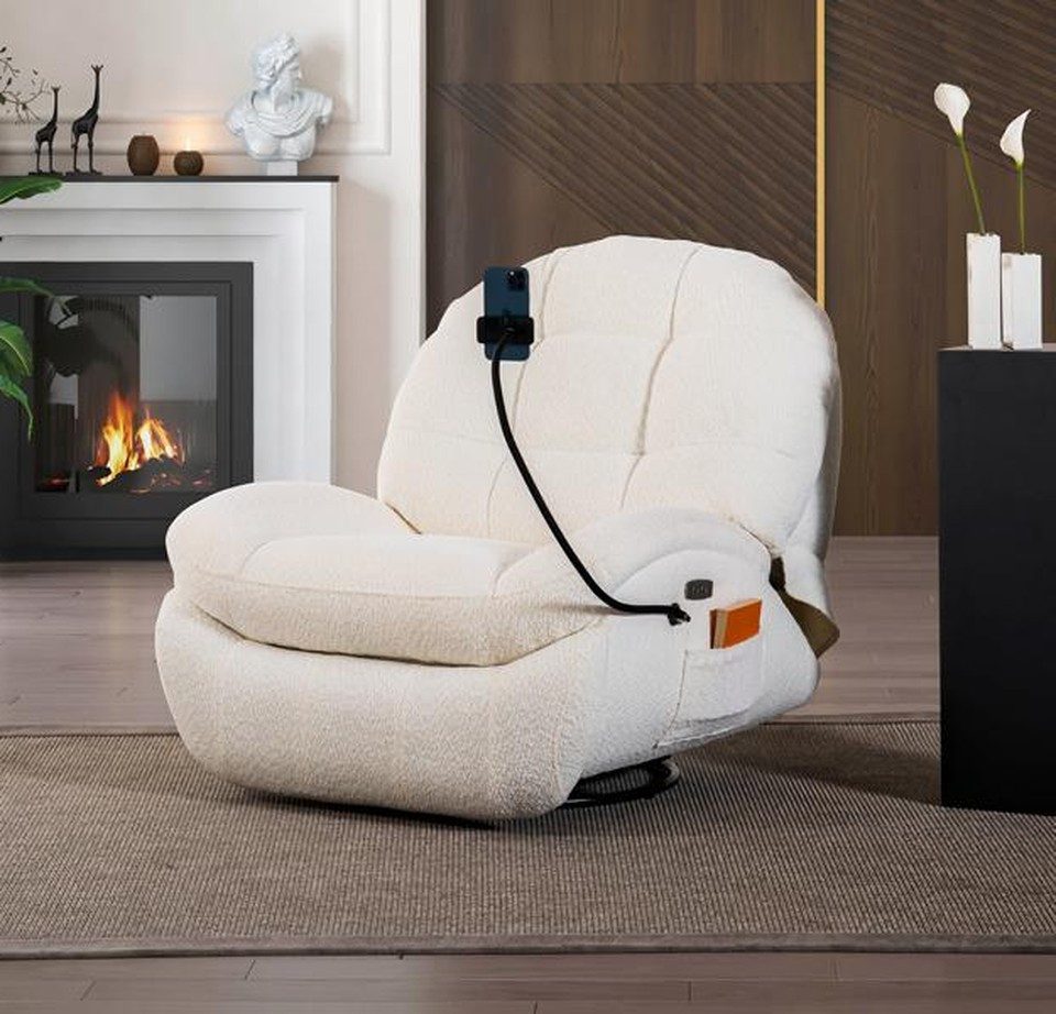 Xlmoebel Relaxsessel Verstellbarer Luxus Sessel Drehbar Liege Textil für Kino und Loun (1-St), Made in Europa
