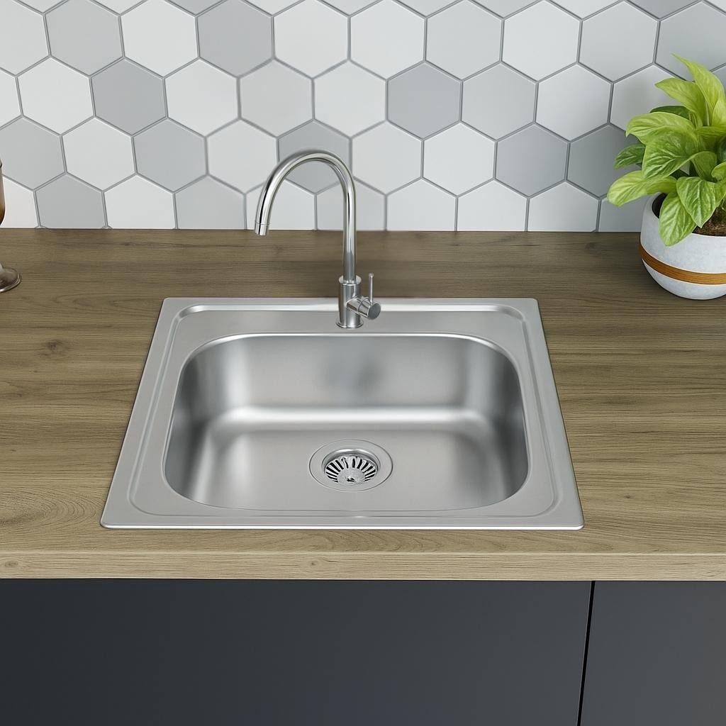 Faizee Home Edelstahlspüle Einbauspüle mit Armatur – Edelstahl Komplettset günstig online kaufen