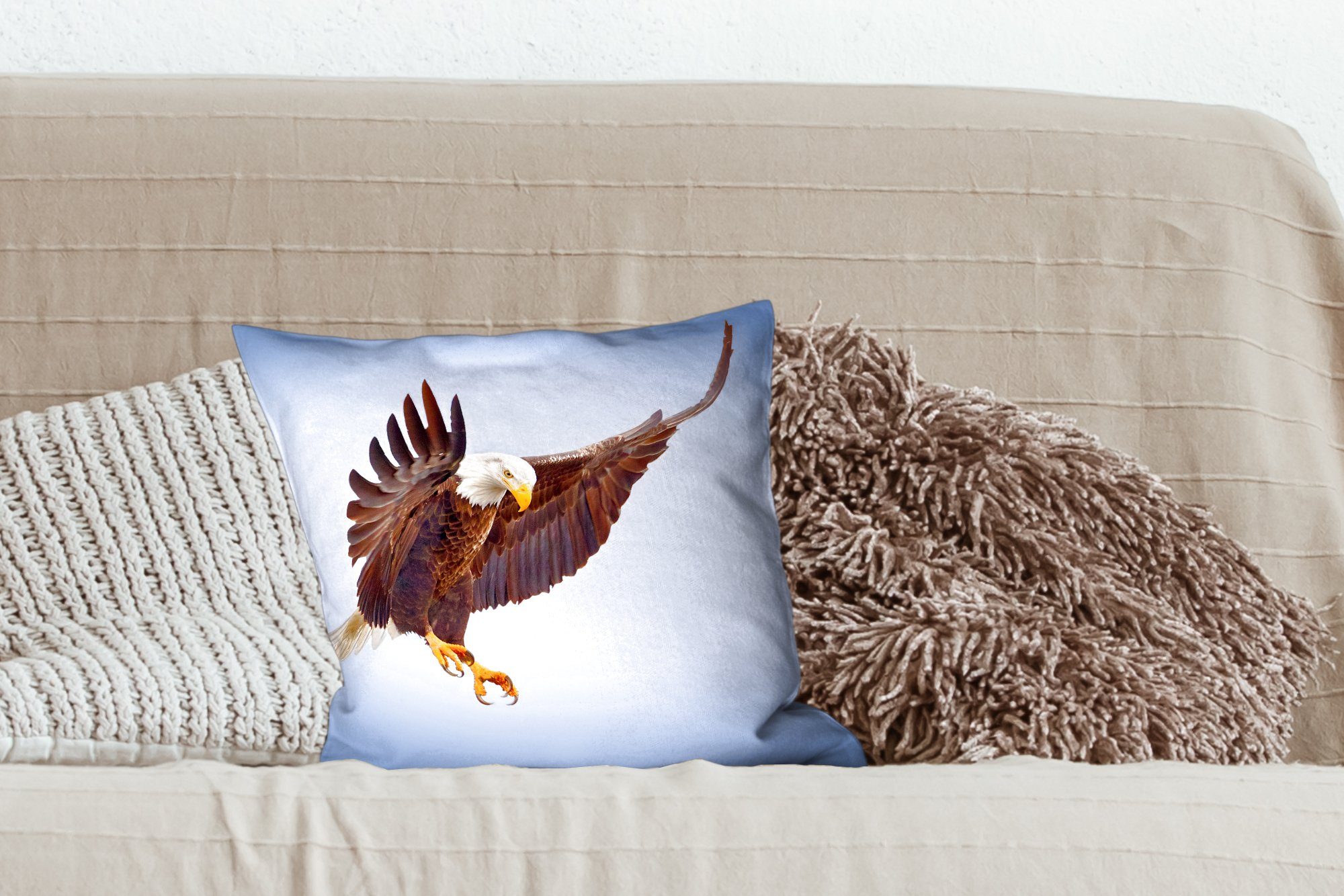 MuchoWow Dekokissen Adler Schlafzimmer, mit - Sofakissen Zierkissen - Luft für Deko, Wohzimmer, Füllung Tier