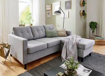 ATLANTIC home collection Ecksofa Tea L-Form, Ecksofa, frei im Raum stellbar und Recamiere beidseitig montierbar