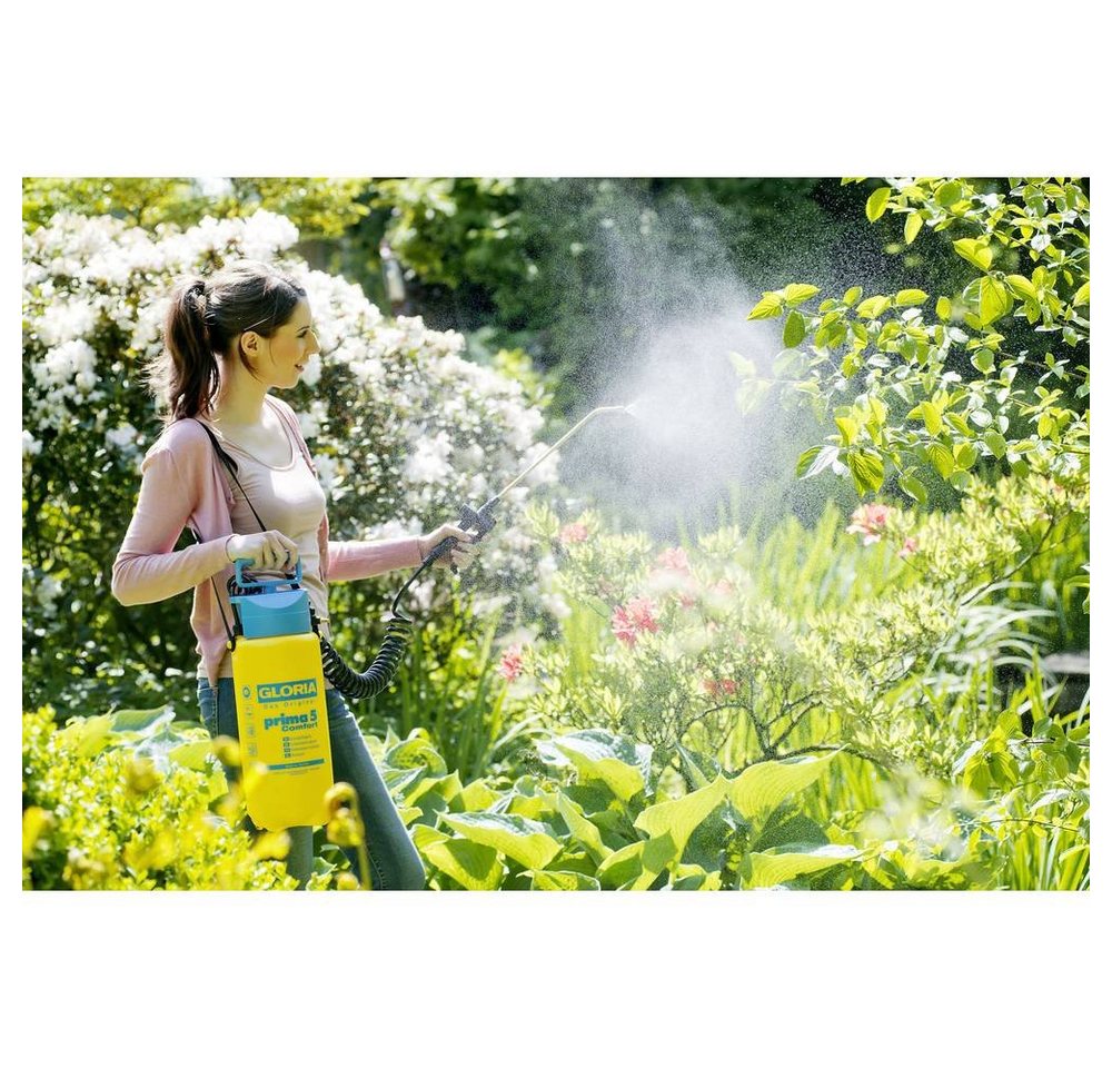 Thumbnail - Gloria Drucksprühgerät Drucksprüher - 5 l Gartenspritze, Kompressoranschluss, Spiralschlauch