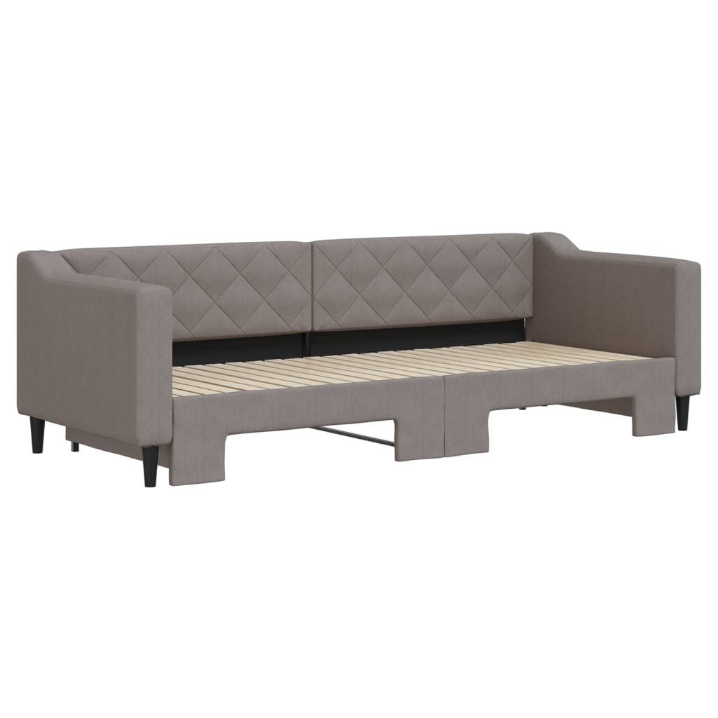 vidaXL Daybed, Tagesbett Ausziehbar Taupe 80x200 cm Stoff