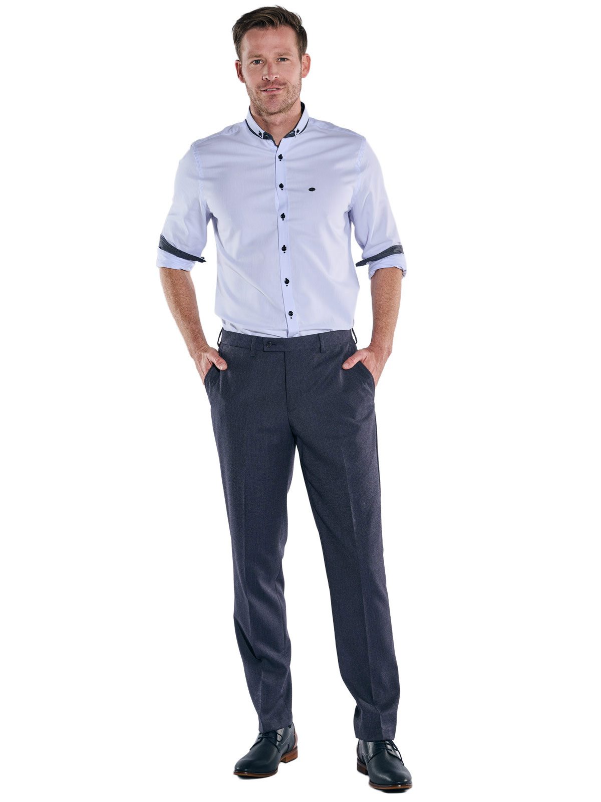 Engbers Anzughose Herren Anzug-Hose gemustert, Saphirblau